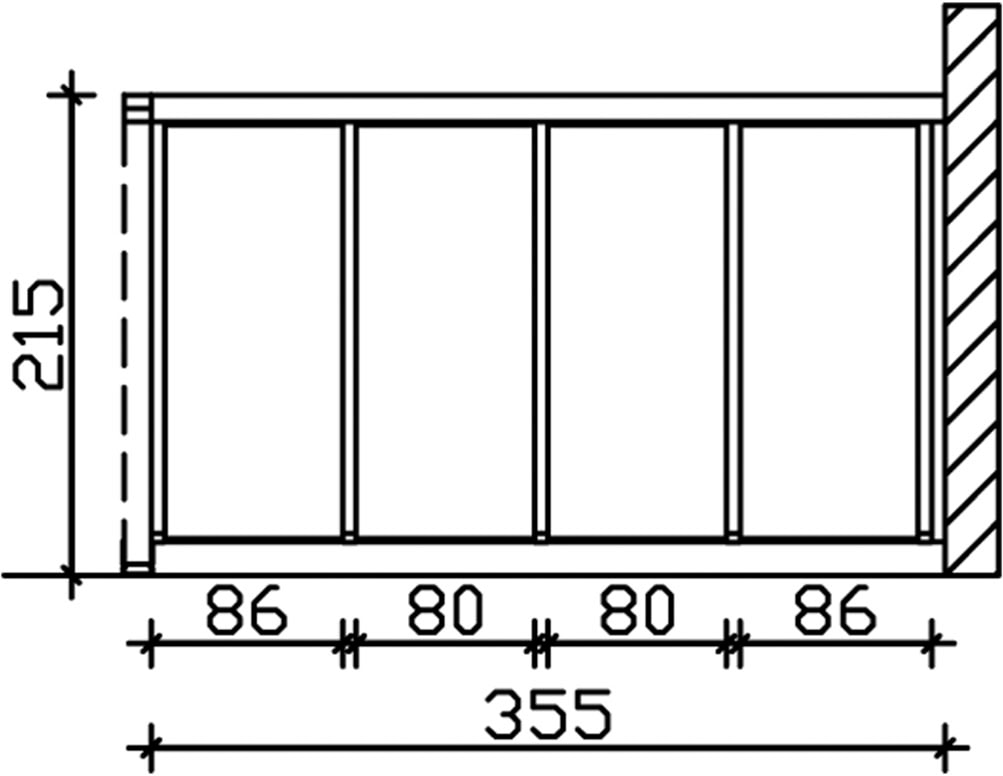 Skanholz Carport-Seitenwand, m. Polycarbonat, Wandanbau