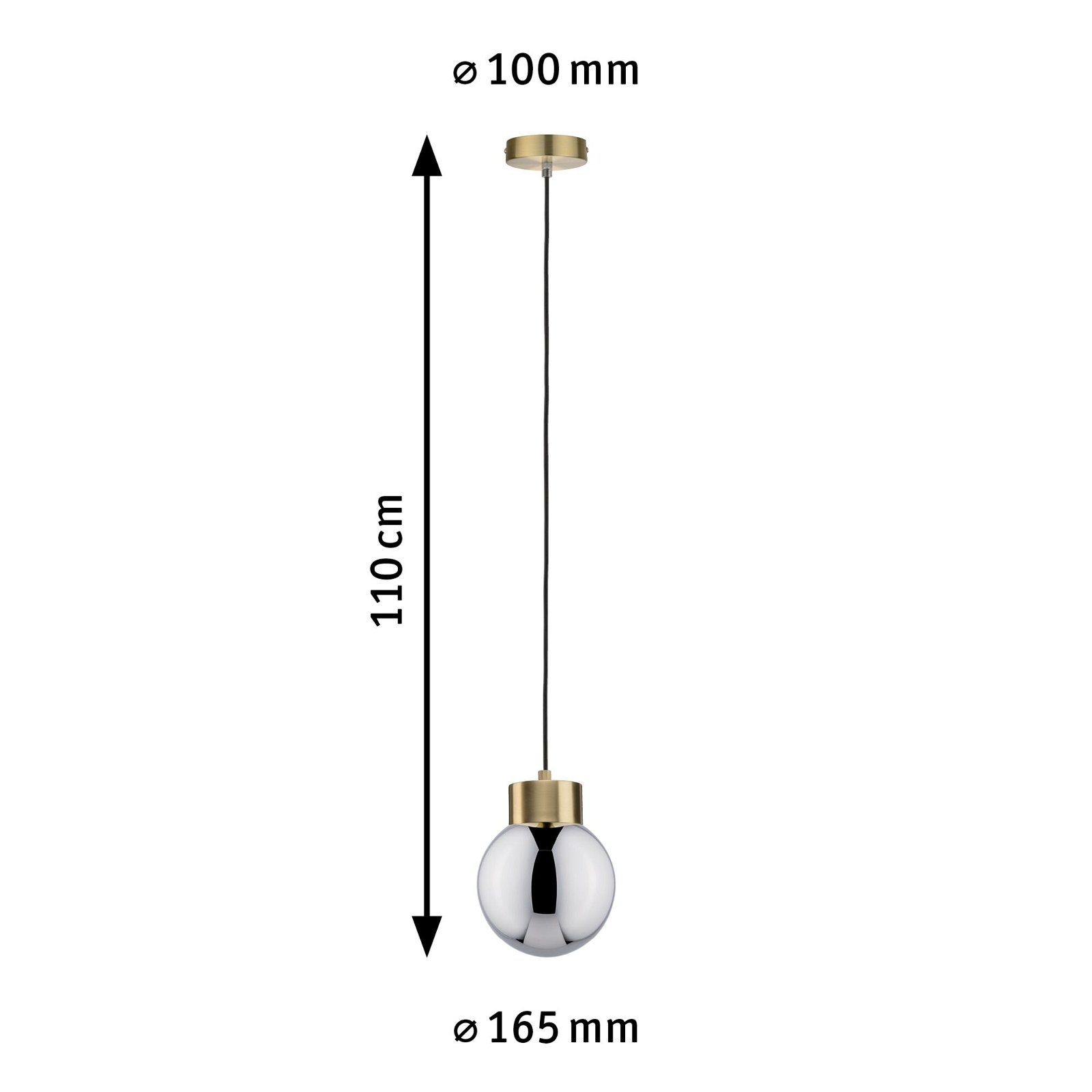 Paulmann Pendelleuchte »Neordic Linja max. 1x20W Rauchglas/Messig gebürstet 230V«, 1 flammig, Leuchtmittel E27 | ohne Leuchtmittel, E27, Spiegel
