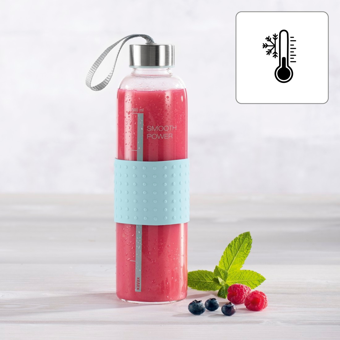 Xavax Trinkflasche »Trinkflasche 500 ml (auslaufsicher, für Kohlensäure, Trinkerinnerung)«
