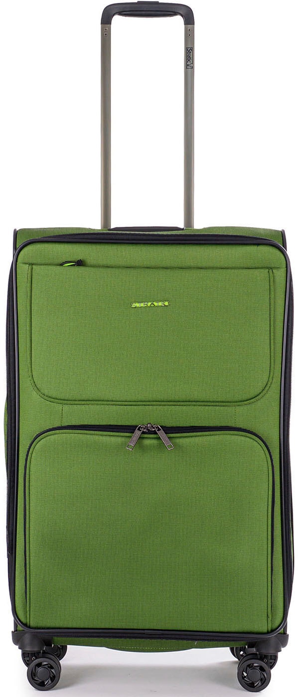 Stratic Weichgepäck-Trolley »Bendigo Light + M, green«, 4 Rollen, Reisekoffer großer Koffer Aufgabegepäck TSA-Zahlenschloss