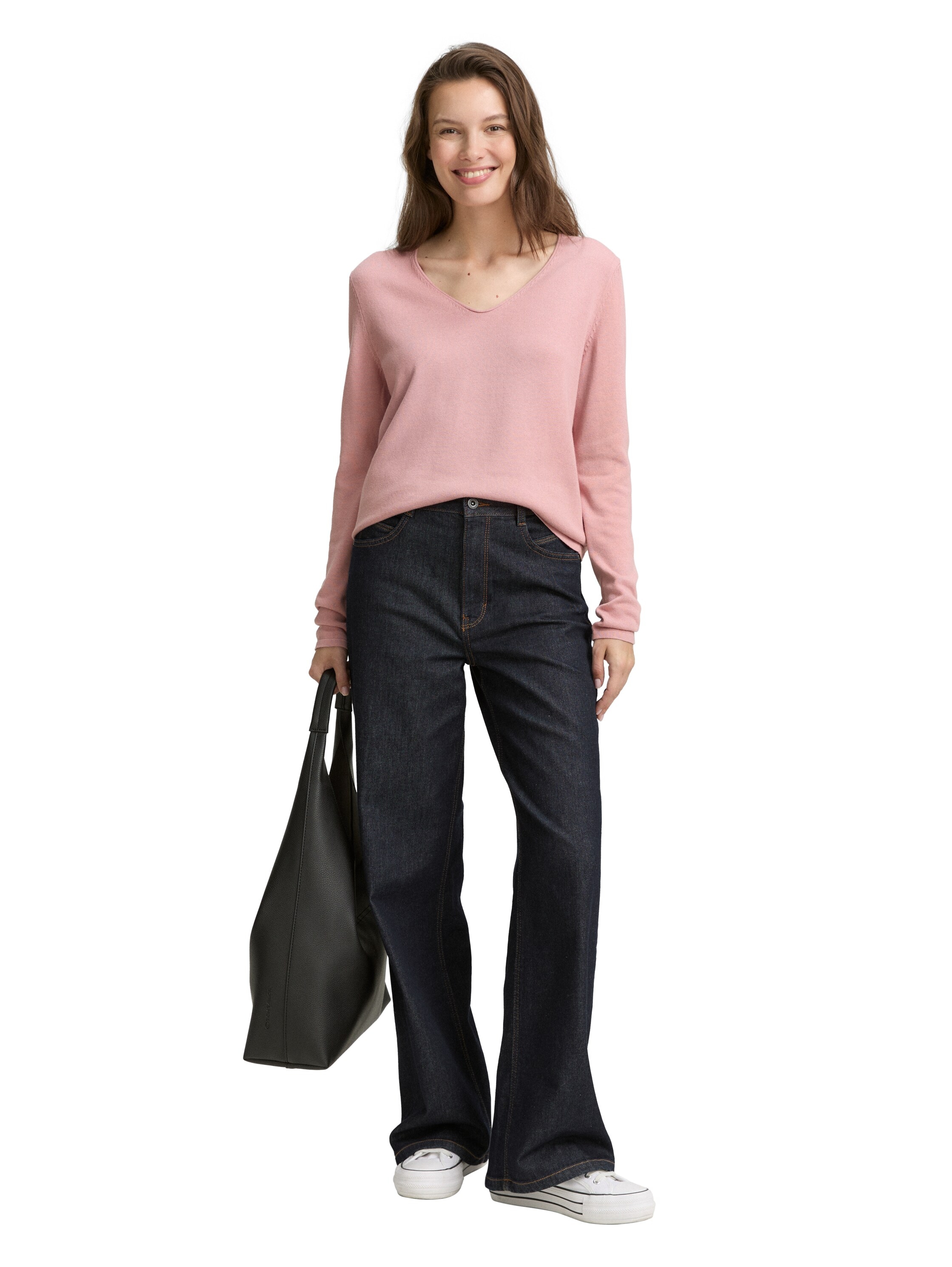 TOM TAILOR V-Ausschnitt-Pullover, mit V-Ausschnitt