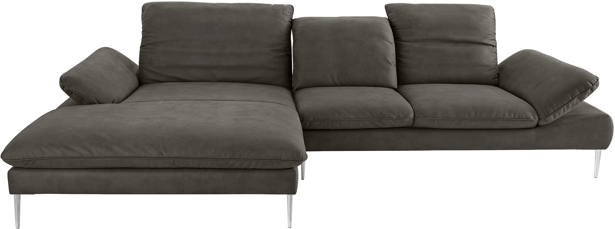 W.SCHILLIG Ecksofa »enjoy&MORE, Designsofa, bequem, zeitlos und elegant, L-Form«, mit Sitztiefenverstellung, Füße Chrom glänzend, Breite 340 cm