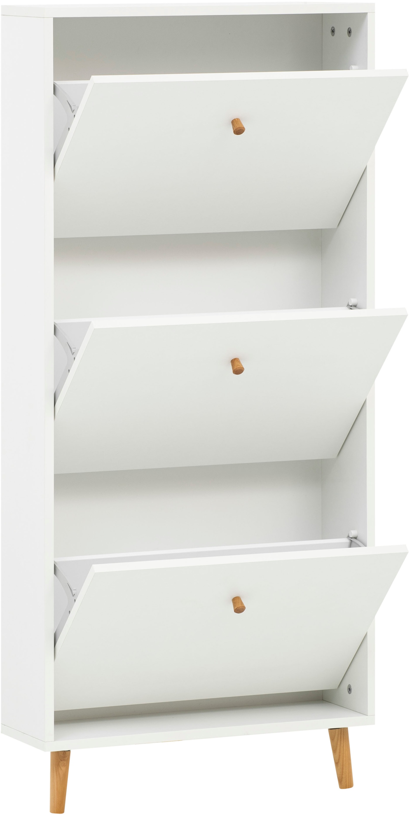 Schildmeyer Schuhschrank »Bjarne, Breite 59 cm«, Griffe und Möbelfüße aus Massivholz