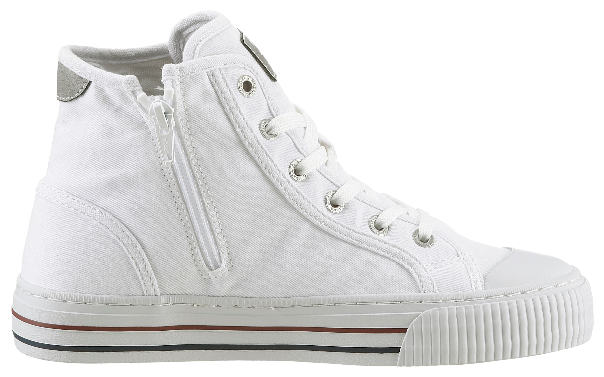 Mustang Shoes Plateausneaker, Schnürschuh, Freizeitschuh, High Top-Sneaker mit Reißverschluss