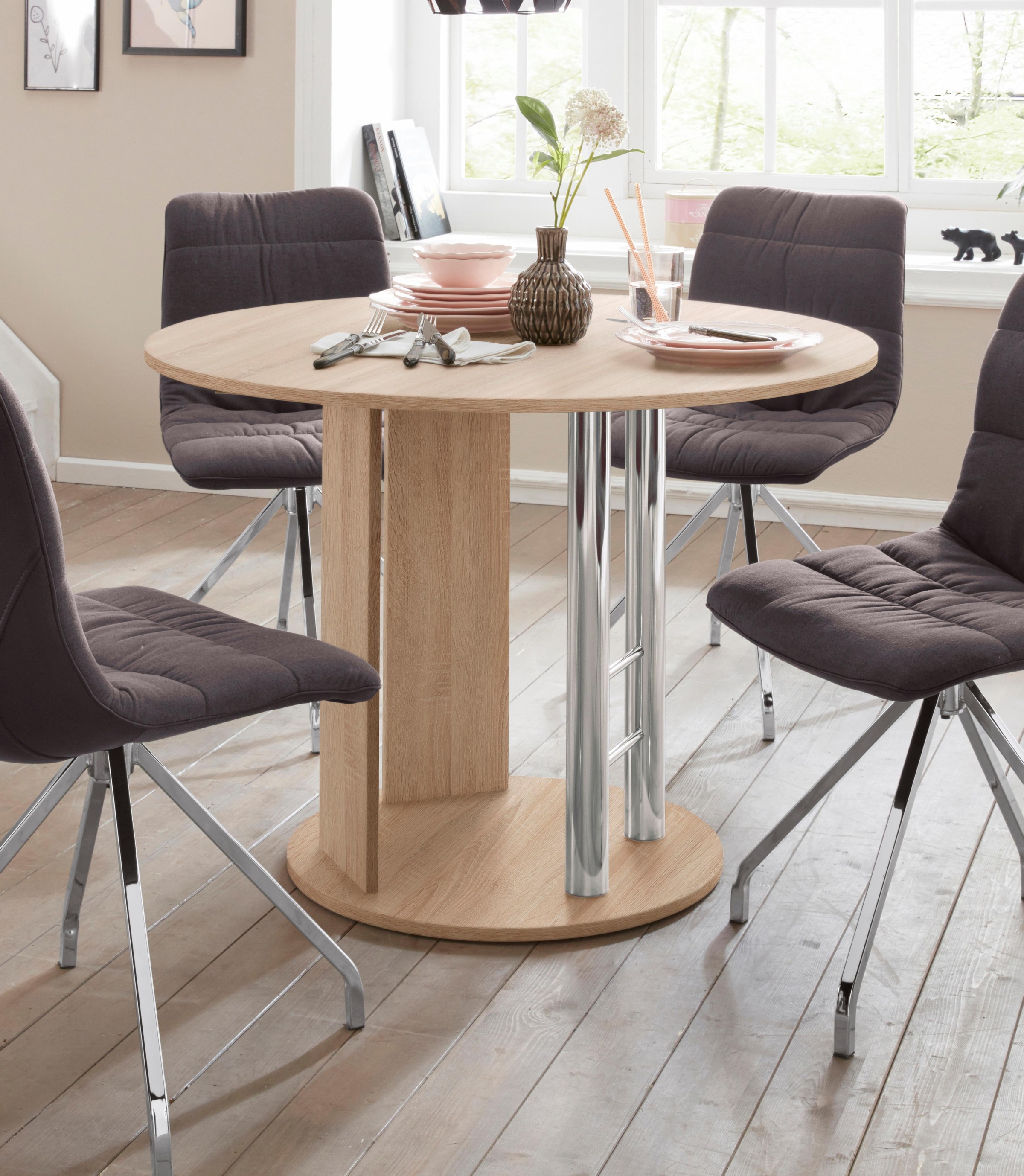 Bild von Home affaire Säulen-Esstisch »Rondell«, Breite 105-145 cm