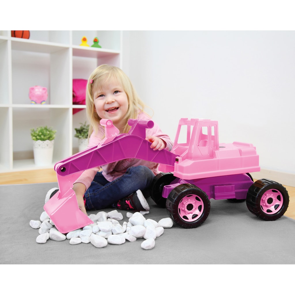 Lena® Spielzeug-Aufsitzbagger »Giga Trucks, rosa«