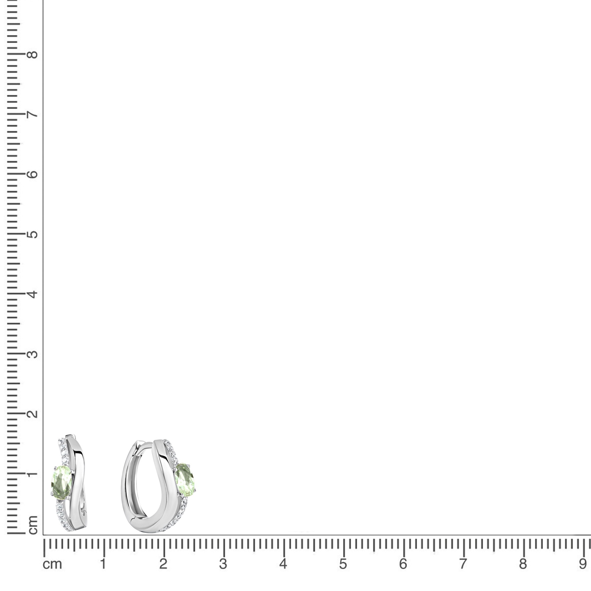 Vivance Paar Creolen »925/- Sterling Silber rhodiniert Glas mint«
