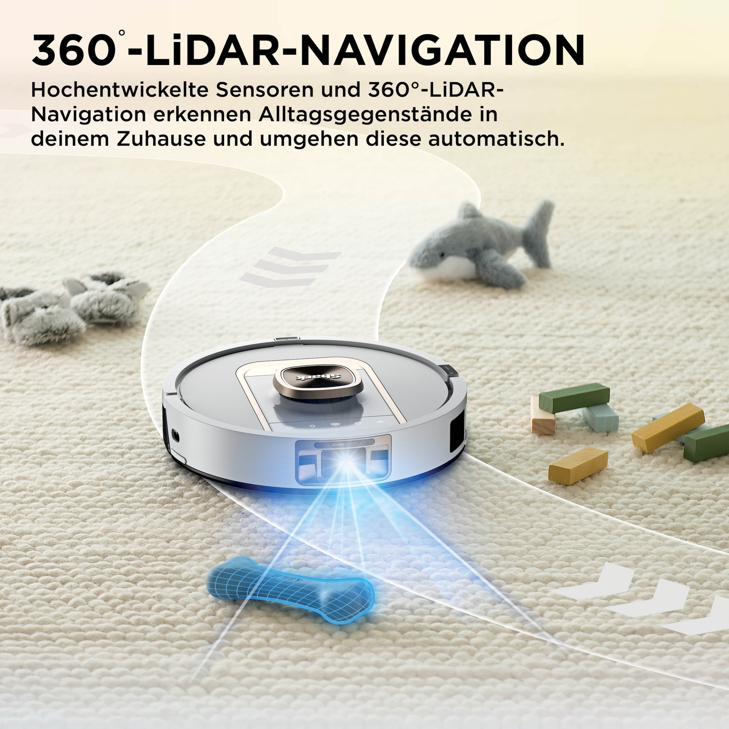 Shark Saugroboter »Shark ThermaCharged PowerDetect Nass- und Trocken-Saugroboter - weiß« beheizte Basisstation verwendet 85°C heißes Wasser und 80°C warme Luft
