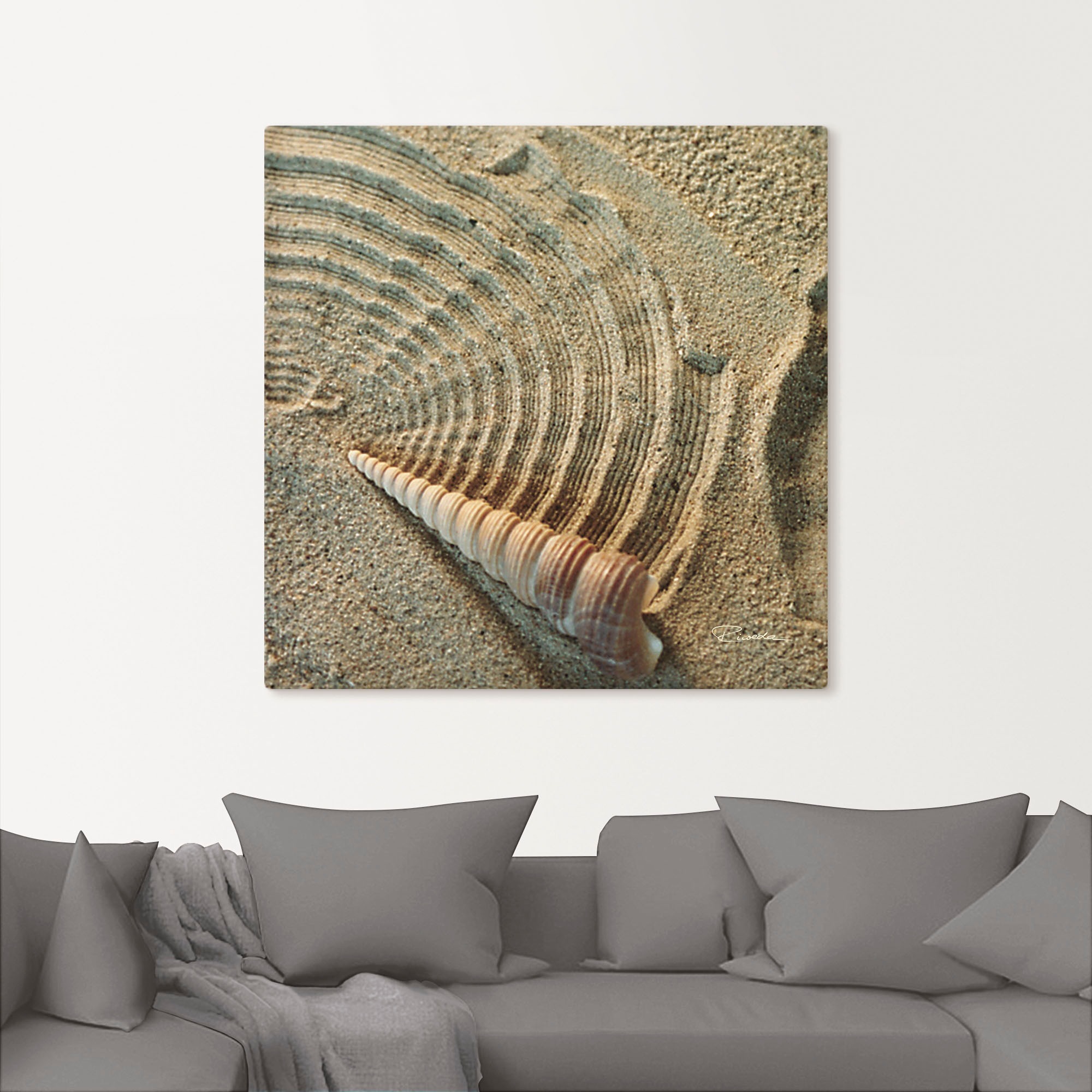 Artland Wandbild »Zen IV - Muschel im Sand«, Zen, (1 St.), als Alubild, Outdoorbild, Leinwandbild in verschied. Größen