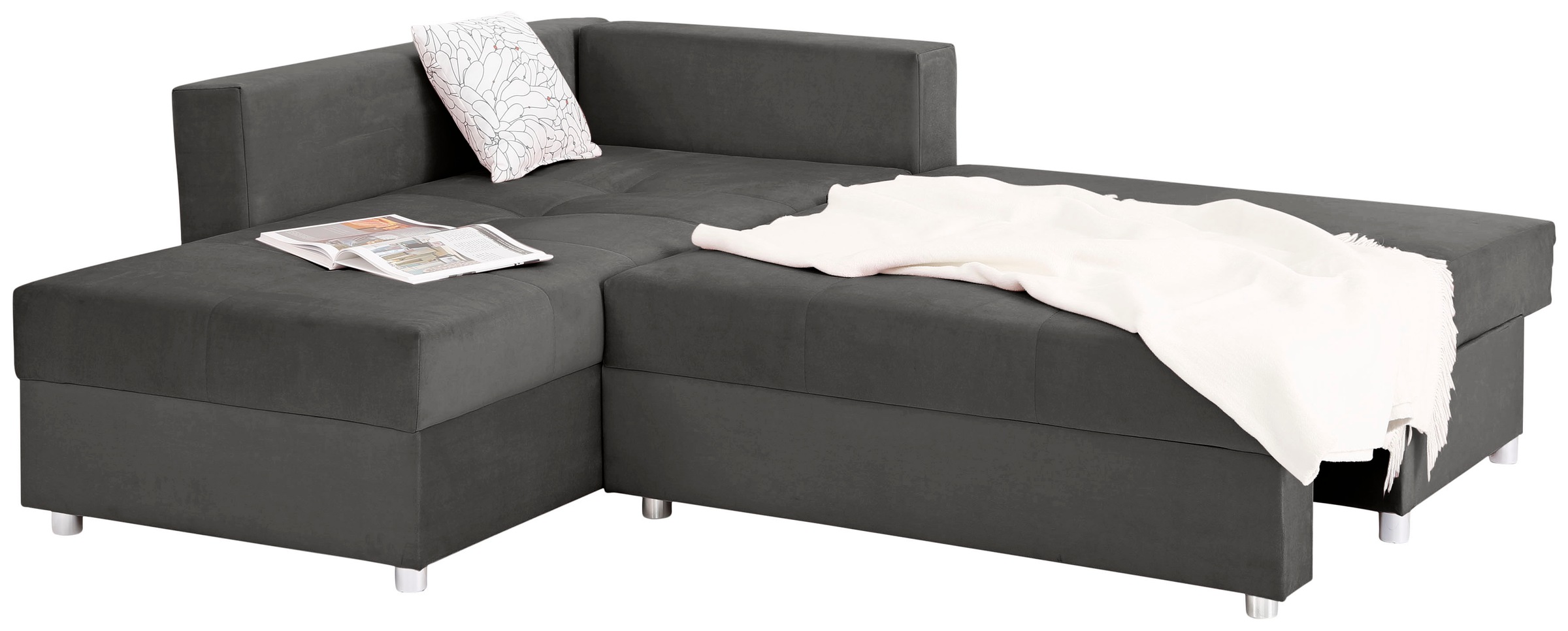 Home affaire Ecksofa »Italia L-Form«, mit Bettfunktion und Bettkasten, Federkern-Polsterung