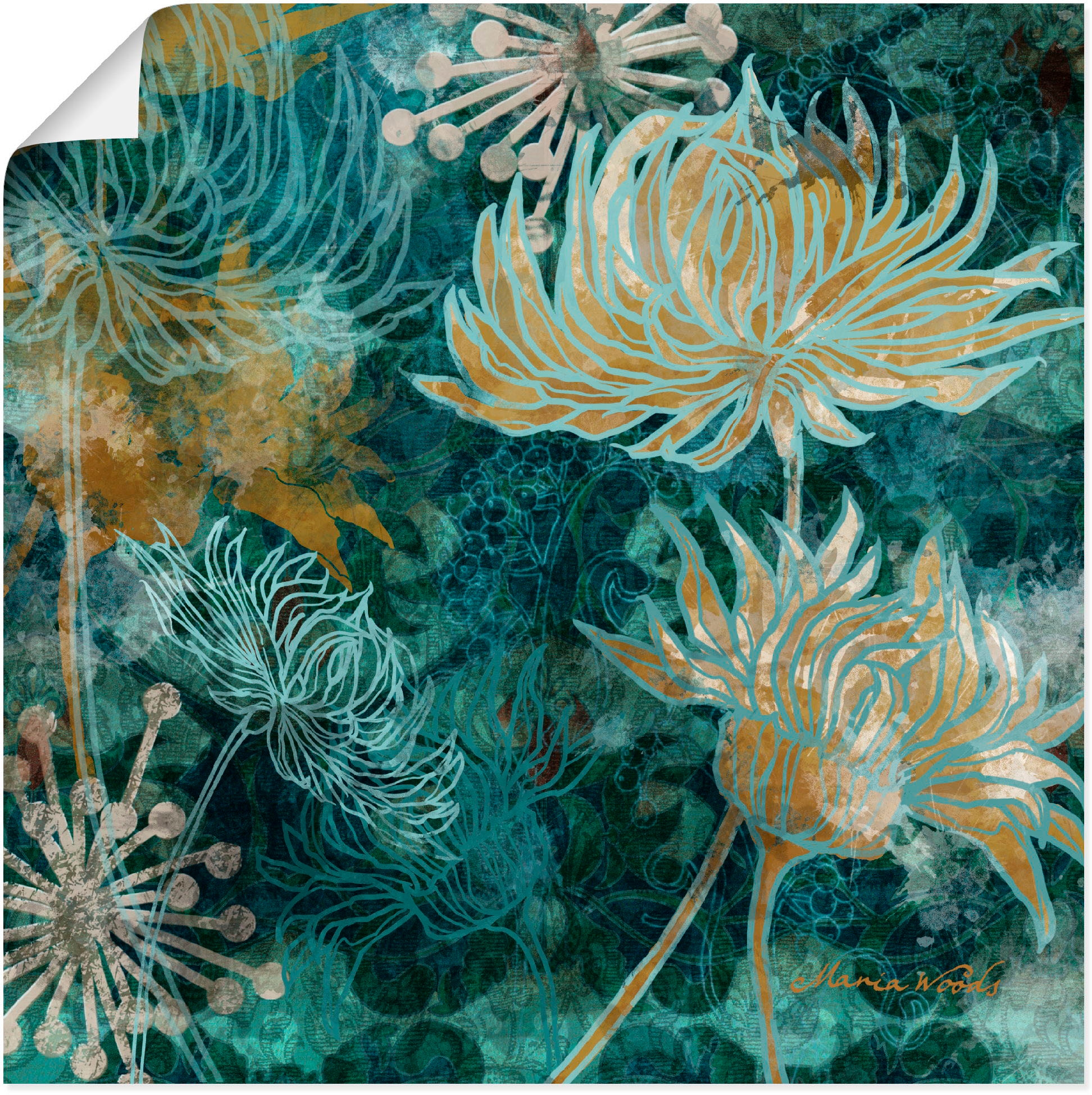 Artland Wandbild »Blaue Chrysanthemen I«, Blumen, (1 St.), als Alubild, Leinwandbild,... kaufen