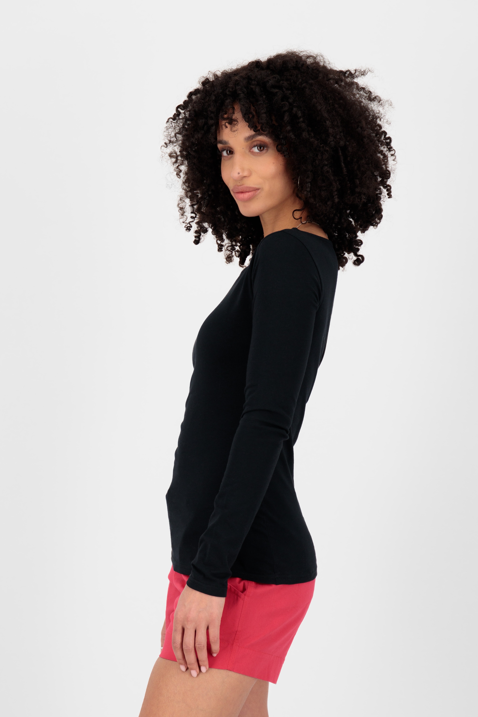 Alife & Kickin Langarmshirt »Damen FinjaAK A«, Einfarbiges Longsleeve mit Rundhalsausschnitt, figurnahe Passform