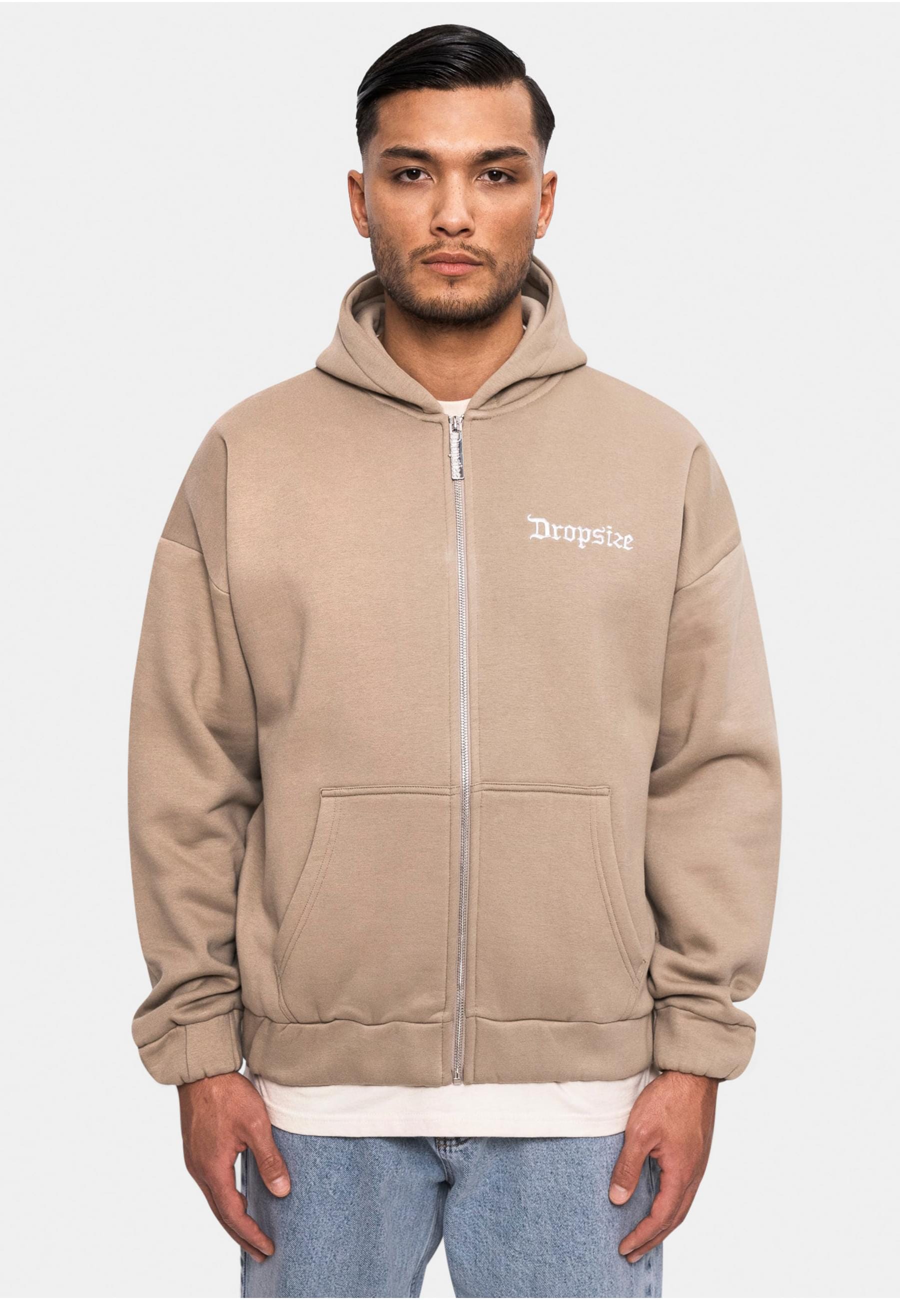 Dropsize Sweatjacke »Dropsize Herren Super Heavy Oversize Blank Zip Hoodie«