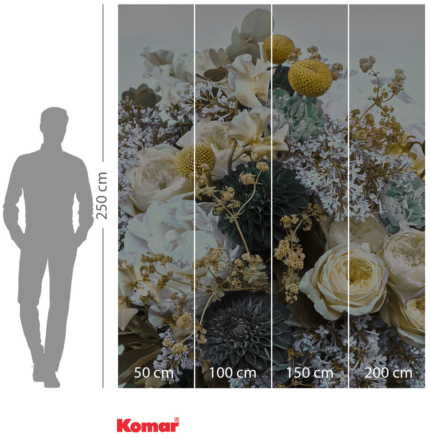 Komar Vliestapete »Digitaldruck Vlies - Gentle Bloom - Größe 200 x 250 cm«, bedruckt, Wohnzimmer, Schlafzimmer