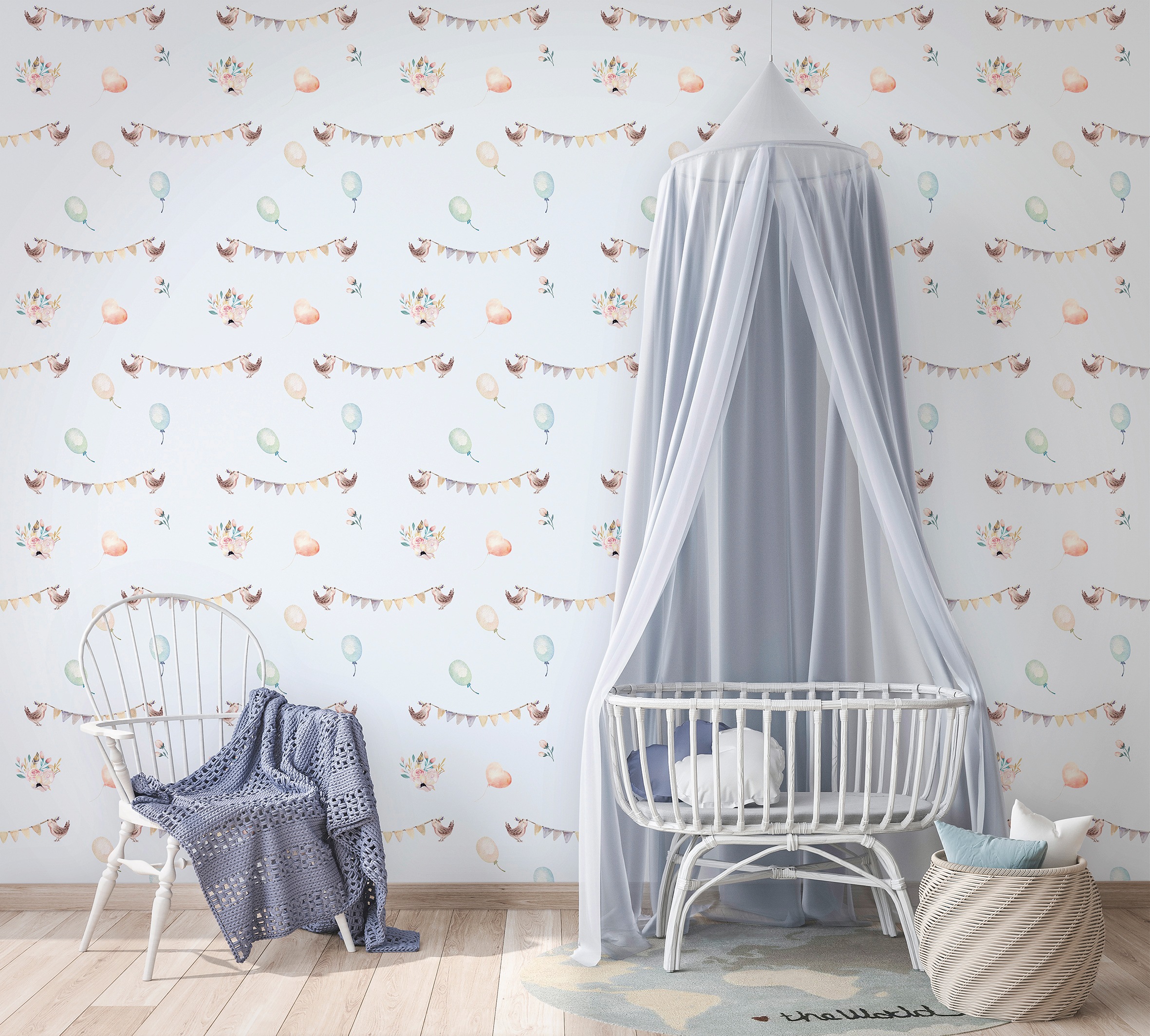 Marburg Kindertapete, matt, Vögel, moderne Tapete für Wohnzimmer Schlafzimmer Küche