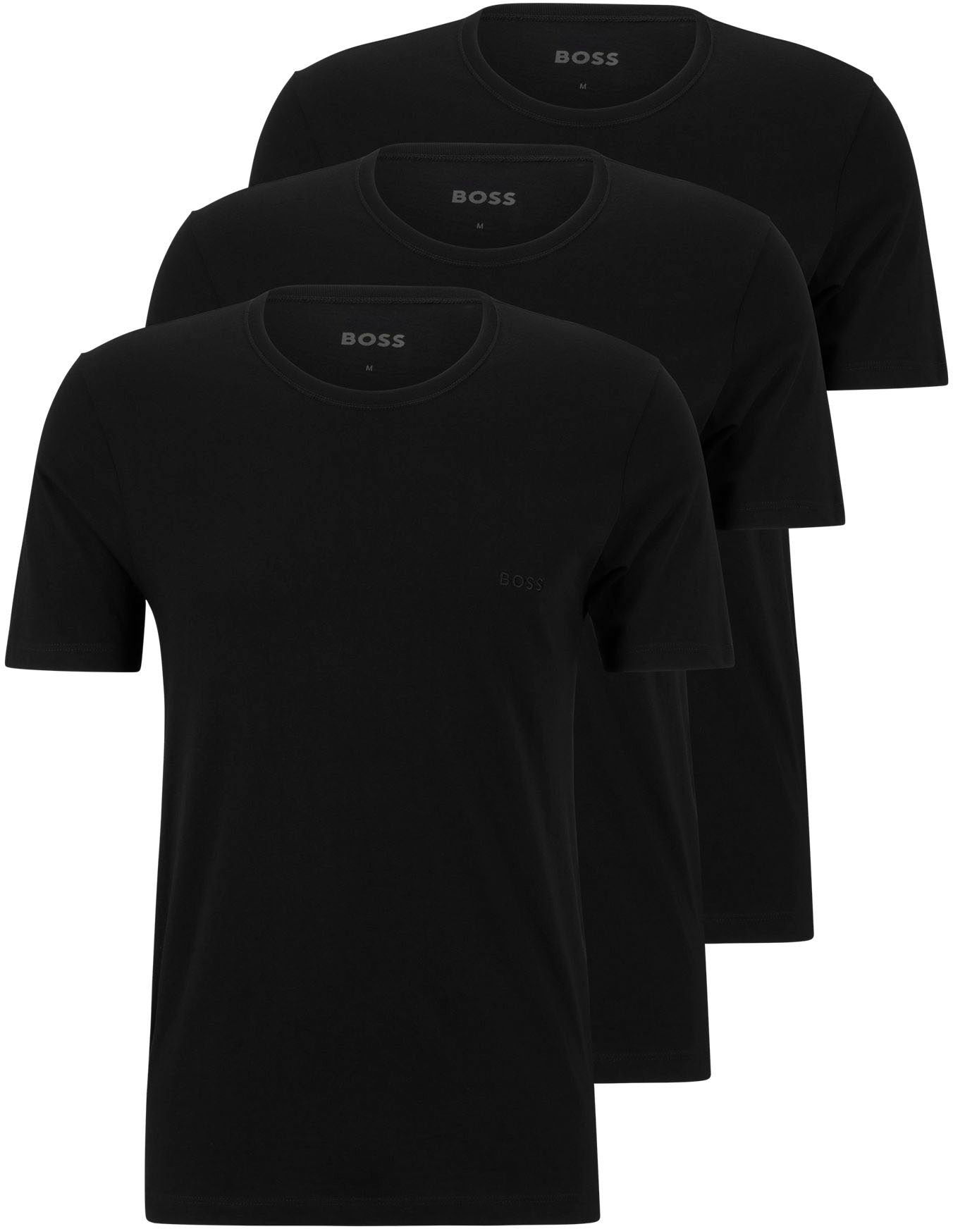 BOSS T-Shirt »Rundhals BOSS ONE x David Beckham«, (Packung, 3 tlg., 3er-Pack), mit dezentem BOSS Logo-Print