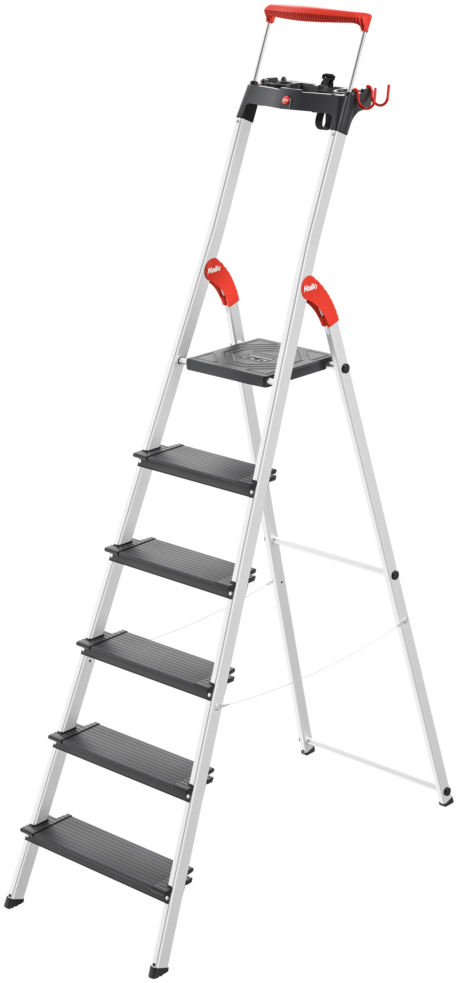 Hailo Stehleiter »L100 TopLine«, Alu-Sicherheits-Stehleiter 6 Stufen