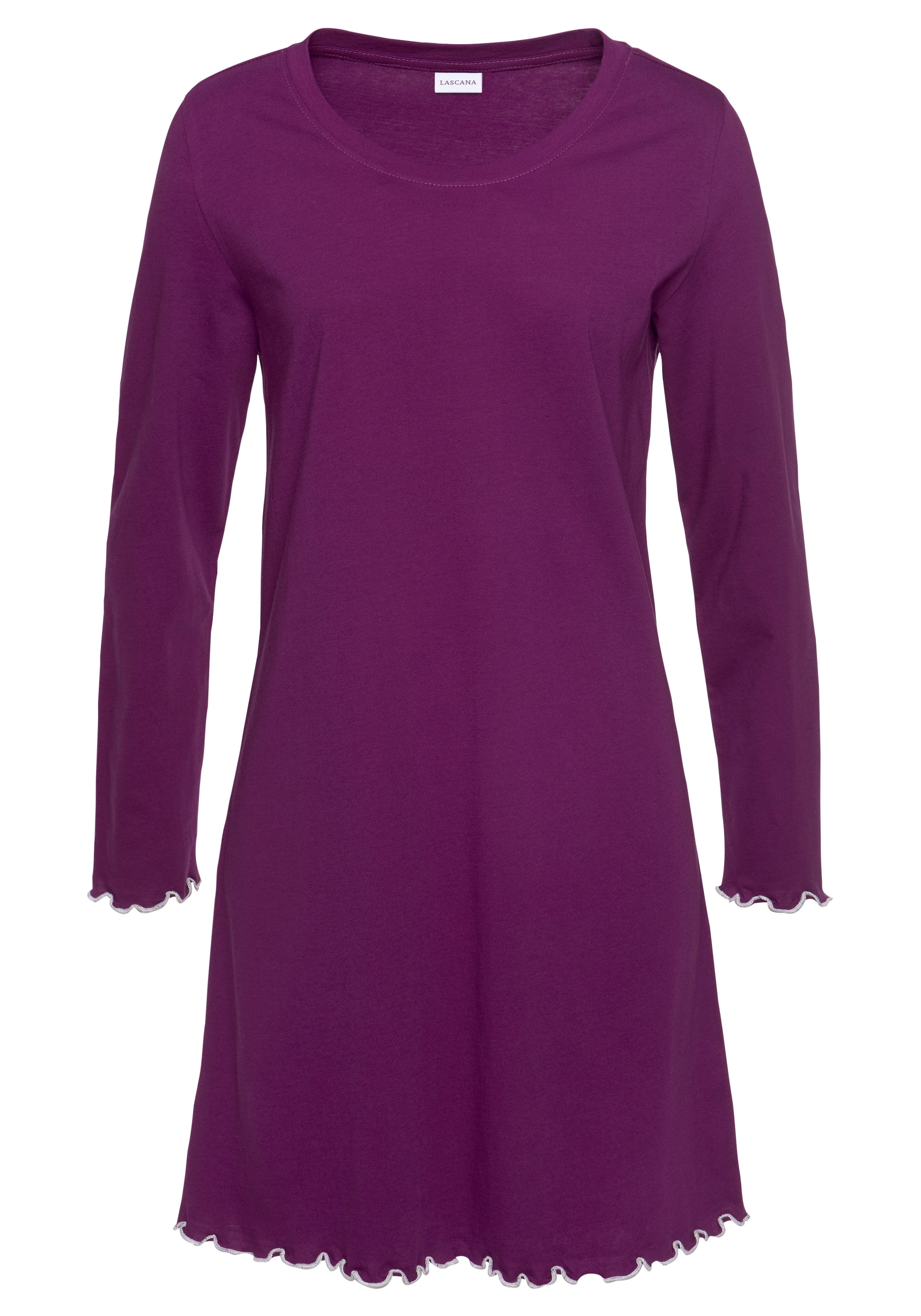 LASCANA Sleepshirt 1-teilig,  mit Wellensaum