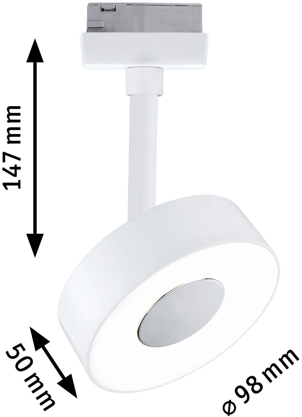 Paulmann Schienensystem-Leuchten »URail LED Schienenspot 3-Step-Dim Circle Einzelspot Signalweiß«, Memoryfunktion, mehrere Helligkeitsstufen