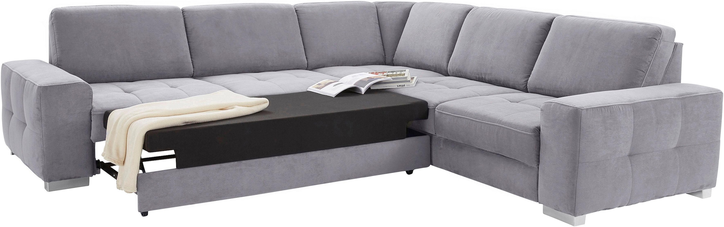 sit&more Ecksofa »Santorini L-Form«, mit Federkern und Sitztiefenverstellung, wahlweise mit Bettfunktion