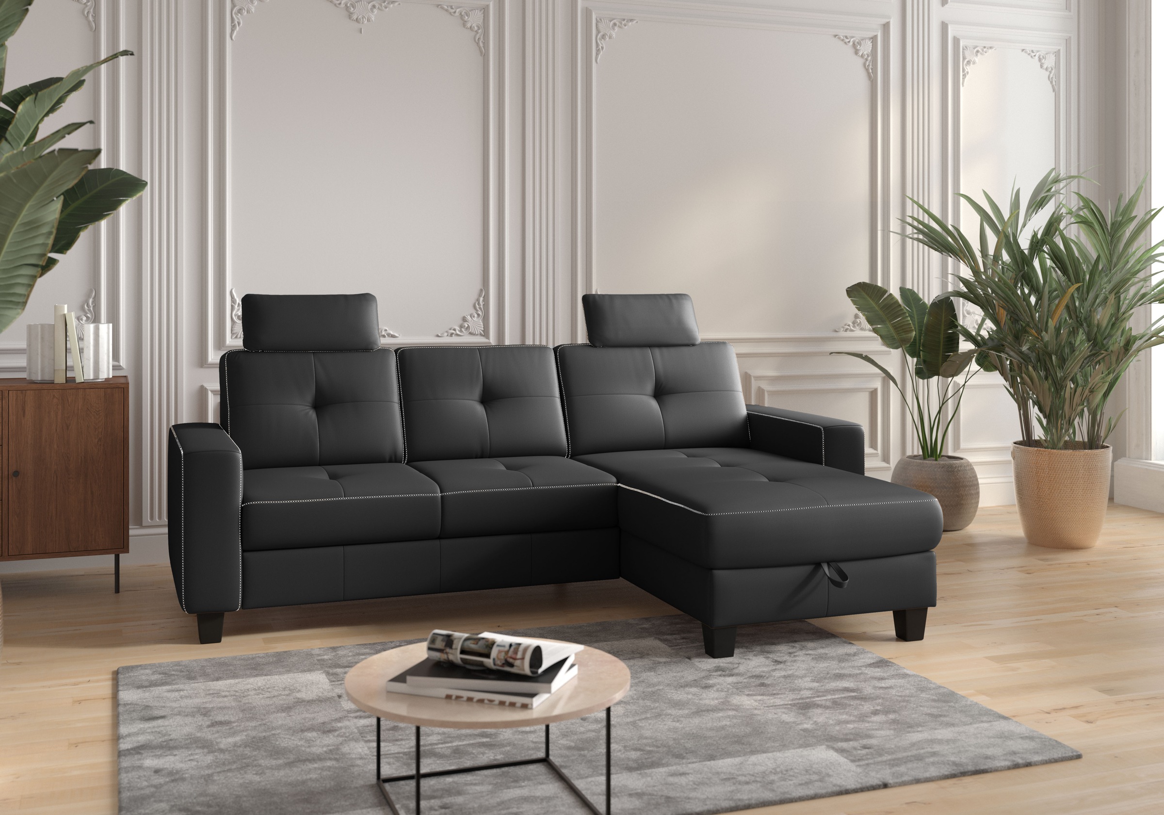 Places of Style Ecksofa »Varese«, wahlweise mit Bettfunktion und Bettkasten günstig online kaufen