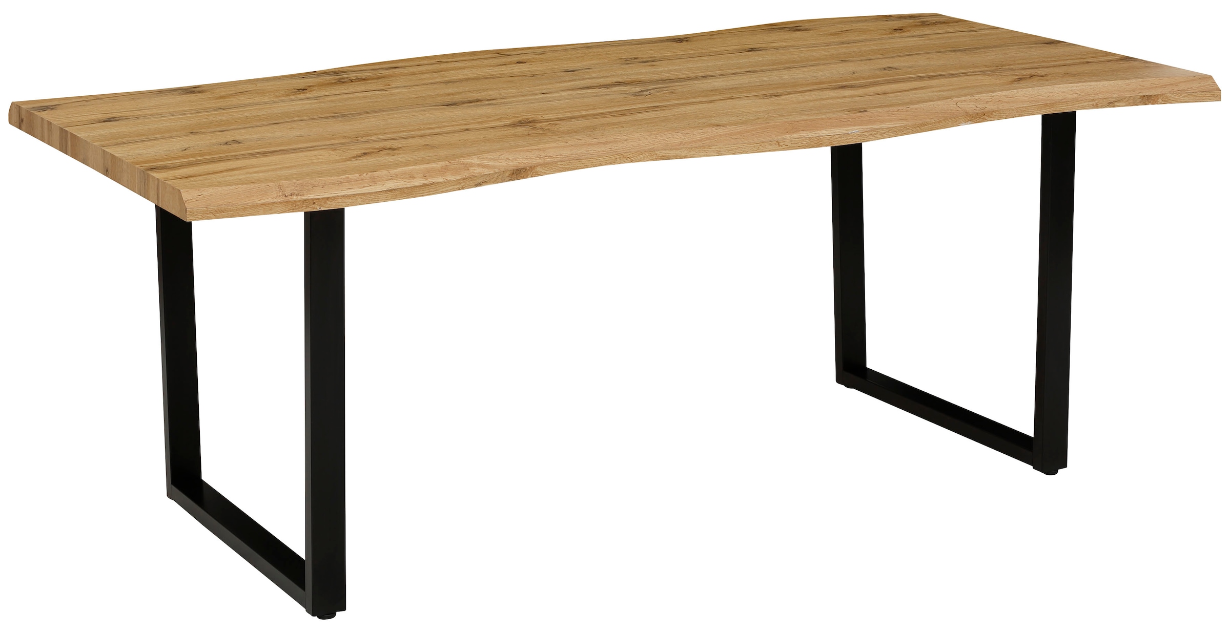 HELA Esstisch »GISELLE Baumkantentisch, Küchentisch, TOPSELLER!«, Kufengestell Metall, Industrial Design, 140 - 200 cm Breite, 2 Farben