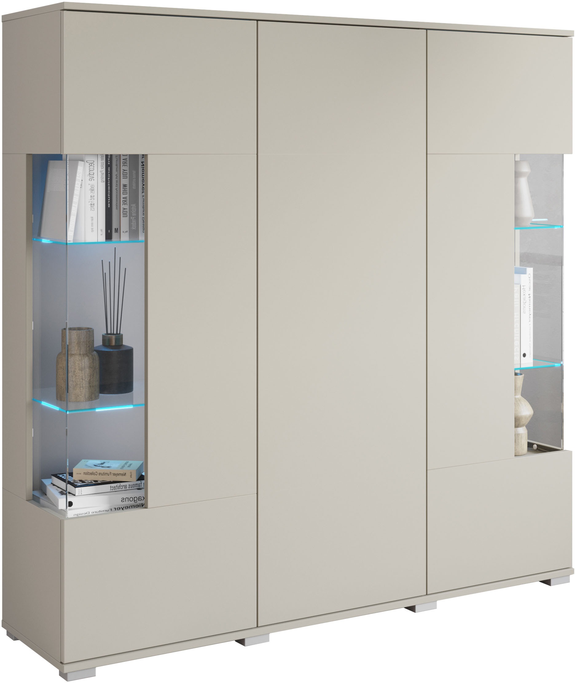 INOSIGN Highboard »Kenia«, (1 St.), Modernes Highboard, mit Glastüren, Breite 135 cm