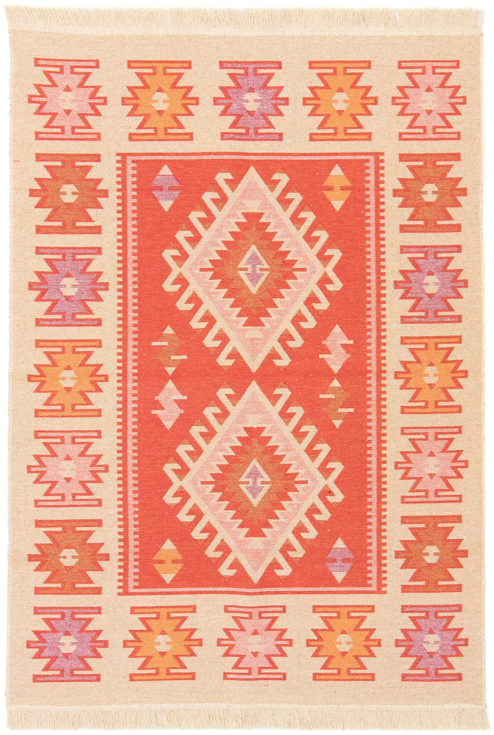 morgenland Wollteppich »Kelim Teppich - Trendy »Ariz« Rechteckig«, rechteckig, 0,5 mm Höhe, Flachgewebe