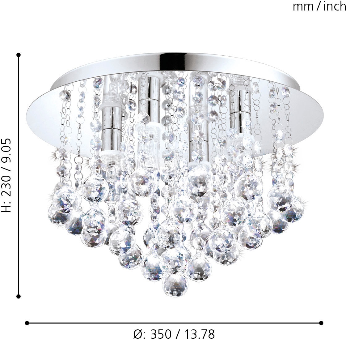 EGLO LED Deckenleuchte »ALMONTE«, 4 flammig, Leuchtmittel G9 | LED wechselbar, chrom / Ø35 x H23 cm / inkl. 4 x G9 (je 2,5W) / spritzwassergeschützt