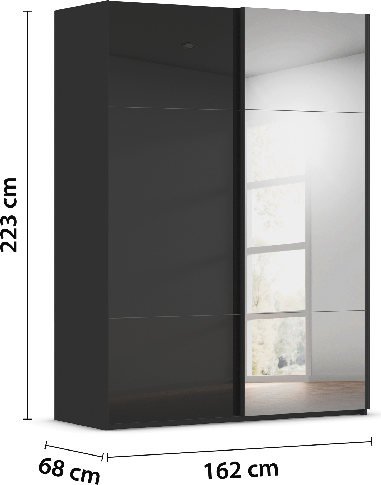 rauch Schwebetürenschrank »Kleiderschrank Schrank Garderobe Schlafzimmerschrank CONTIDO«, (in 3 verschiedenen Ausstattungen BASIC/CLASSIC/PREMIUM), aus hochwertigem Material in 6 Breiten 2 Griff-Farben MADE IN GERMANY