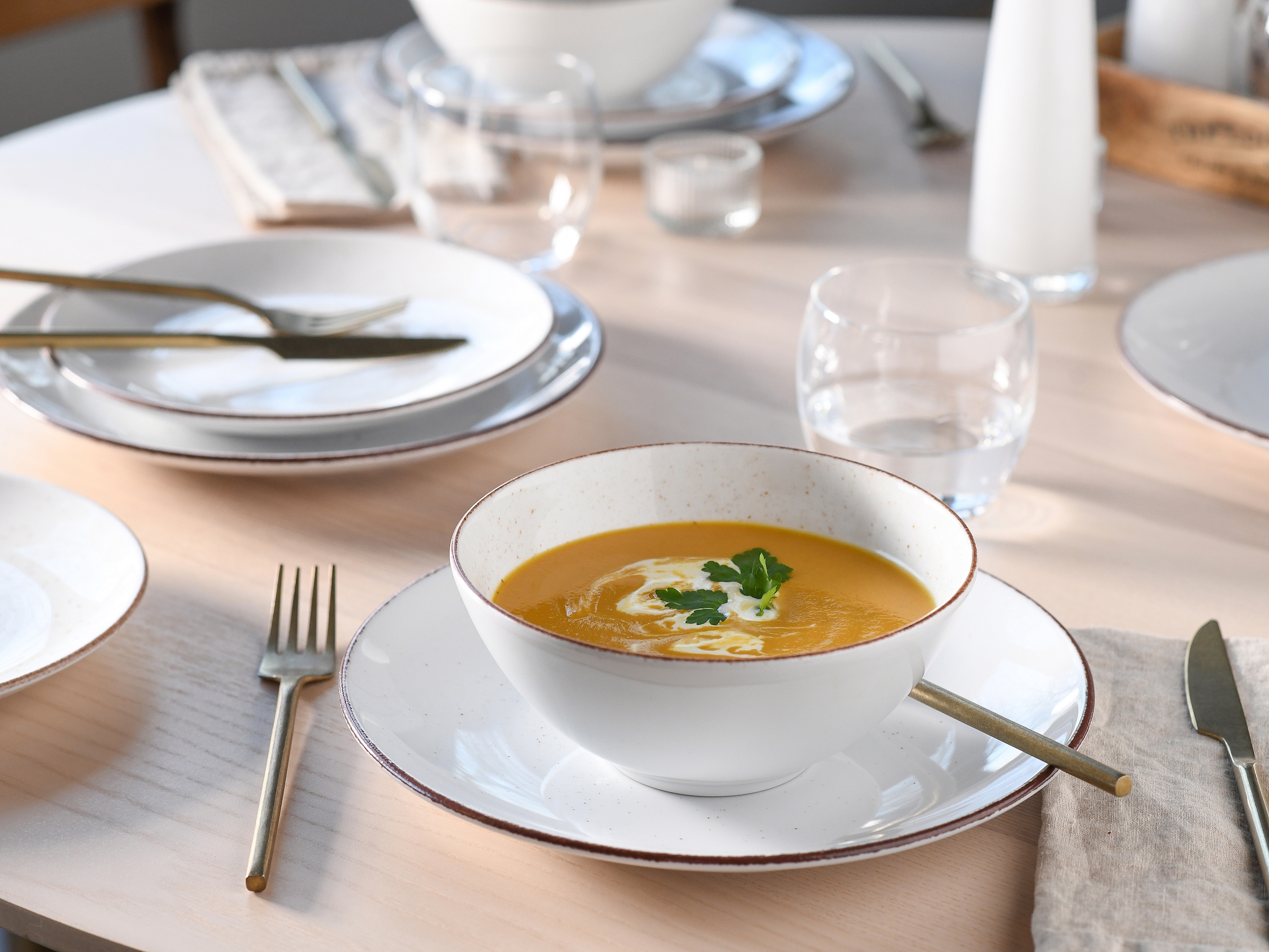 CreaTable Kombiservice »Geschirr-Set VINTAGE NATURE«, (Set, 16 tlg., Kaffeeservice und Tafelservice im Set, für 4 Personen), Service, 16 Teile, für 4 Personen