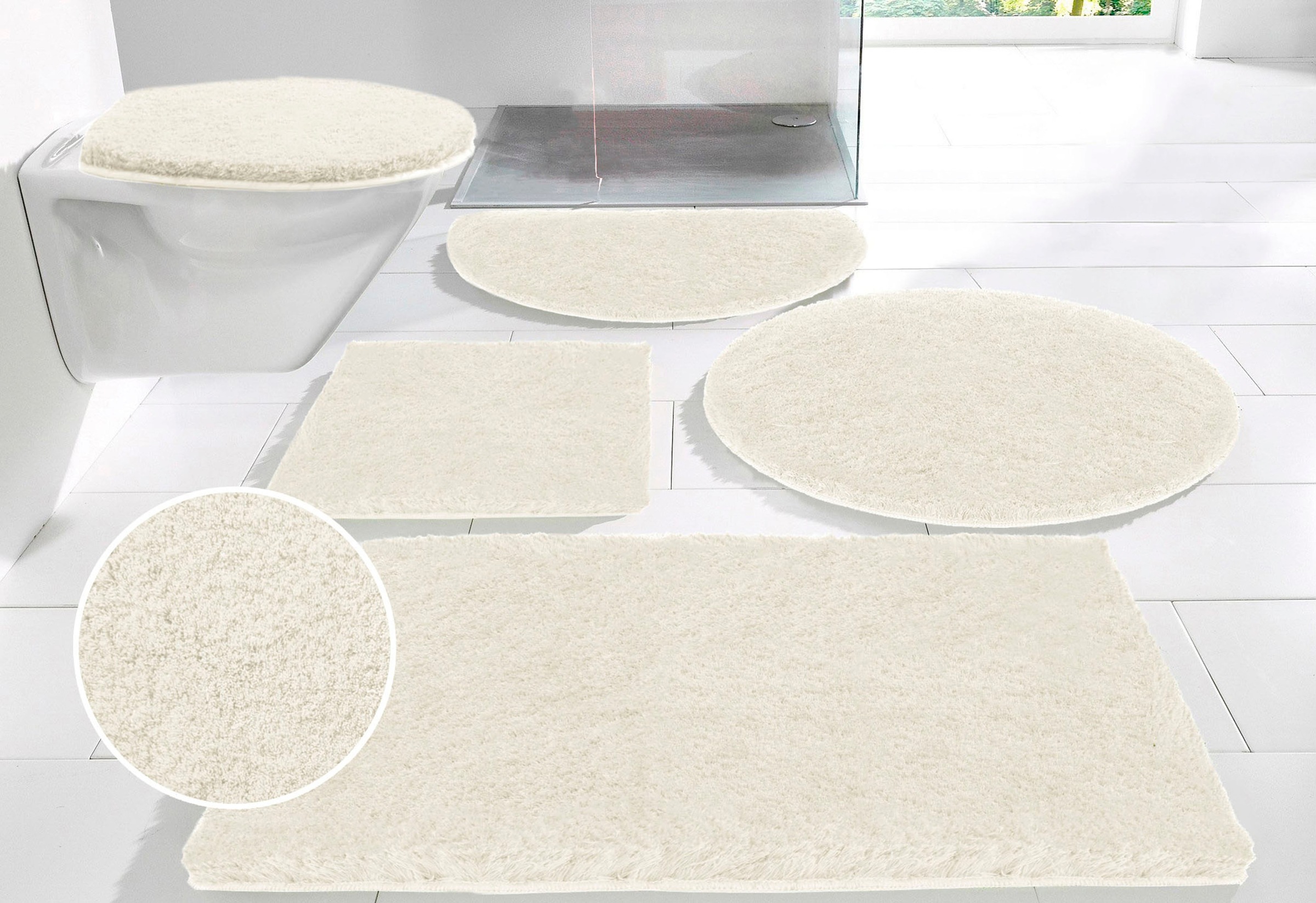 my home Badematte »Porto, sehr feiner Flor, weich« Höhe 30 mm rutschhemmend günstig online kaufen