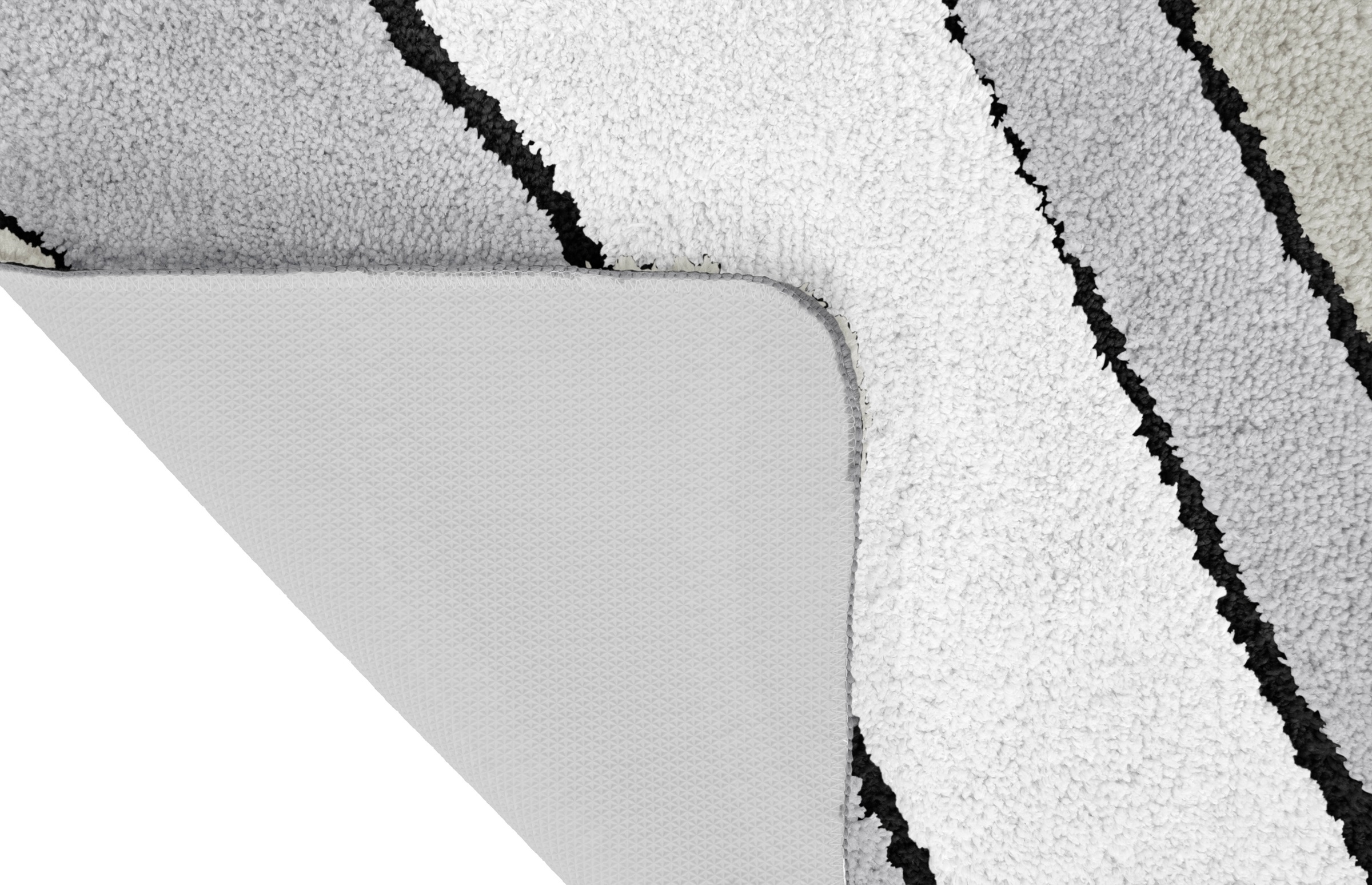 my home Badematte »Josie, Badvorleger, Badezimmer Teppich«, rutschhemmend beschichtet, fußbodenheizungsgeeignet-schnell trocknend-strapazierfähig, Badteppich, Badematten, rechteckig, rund & als 3-tlg. Set erhältlich