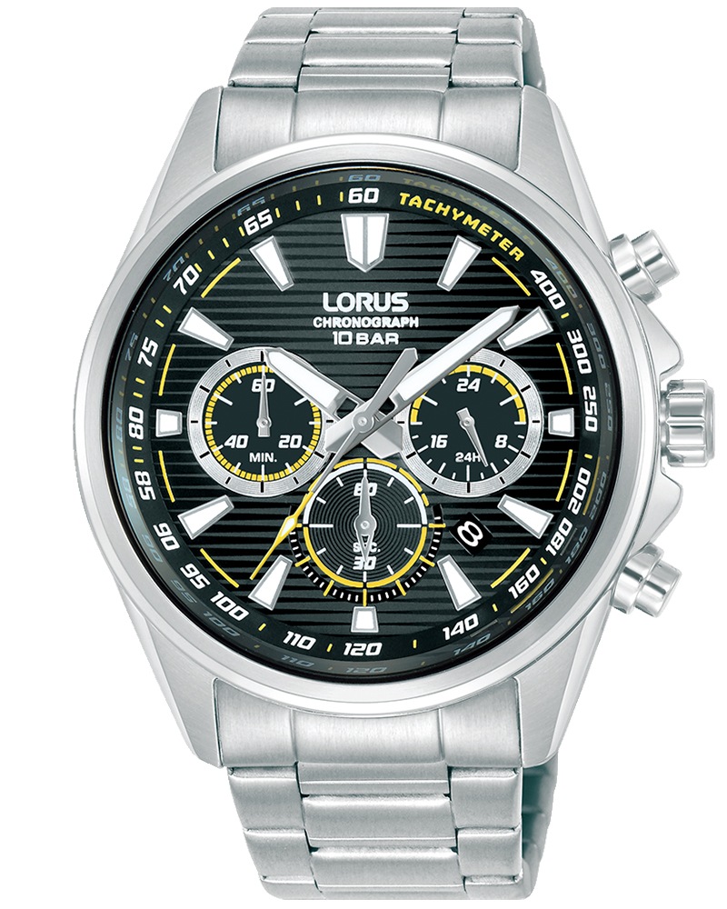 LORUS Chronograph »Sports Chronograph« Quarzuhr, Armbanduhr, Herrenuhr, Edelstahlarmband, analog, Tag