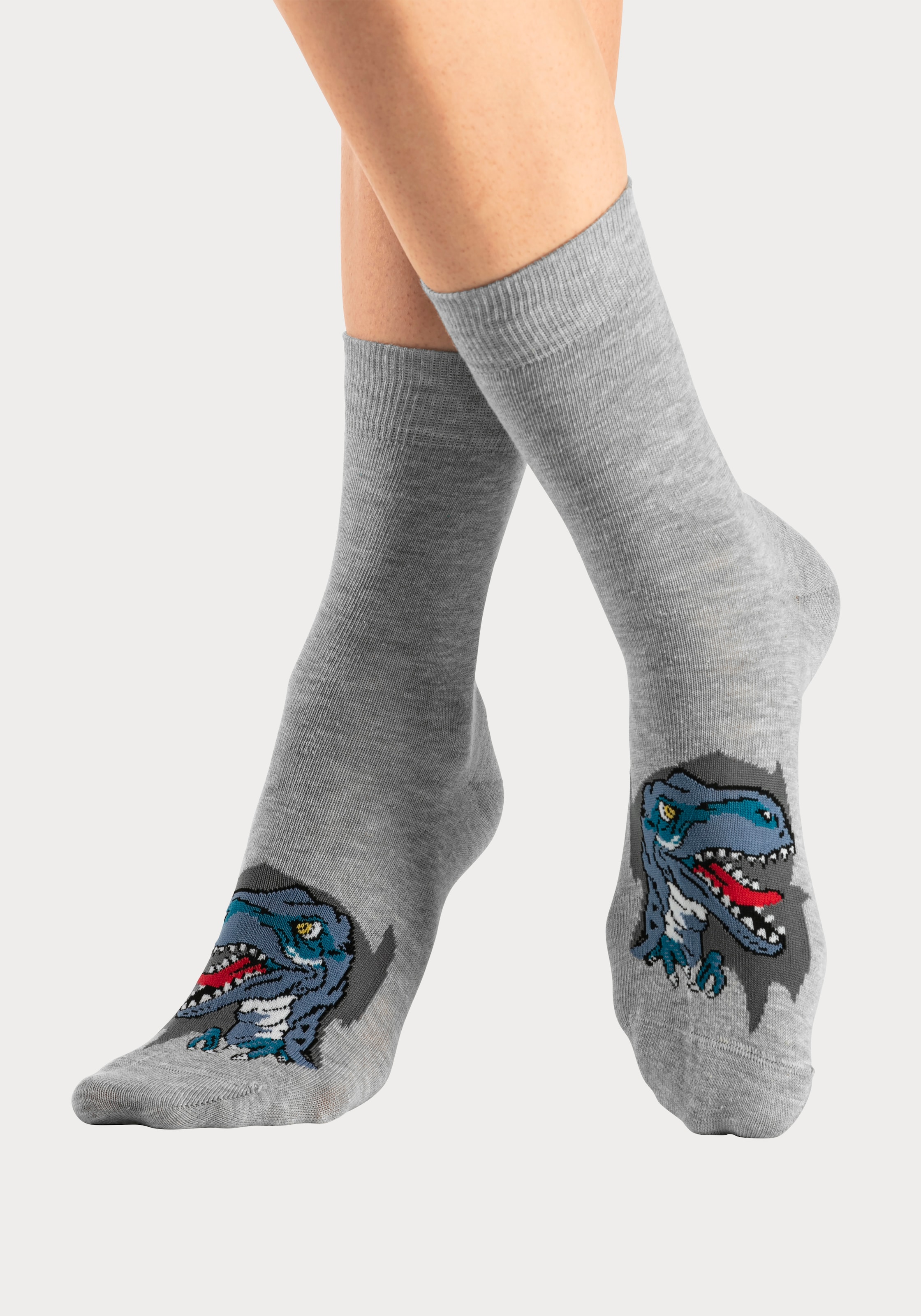 H.I.S Socken, (Packung, 5 Paar), mit Dinosauriermotiven