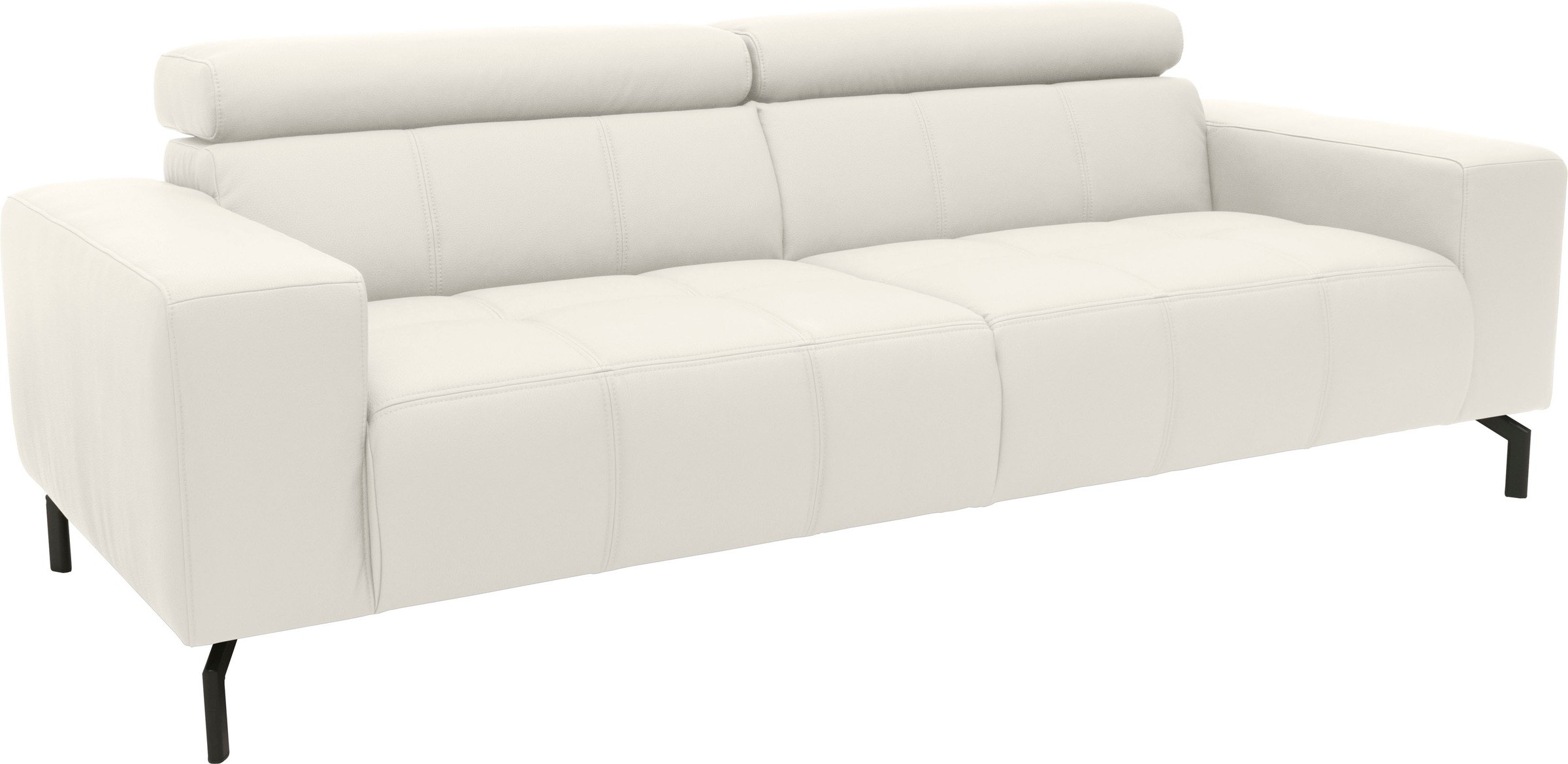DOMO collection 2,5-Sitzer »Cunelli zeitlos und elegant, moderne Sitznähte als Designelement,«, wahlweise mit 6-fach verstellbaren Kopfteilen, fester Sitzkomfort