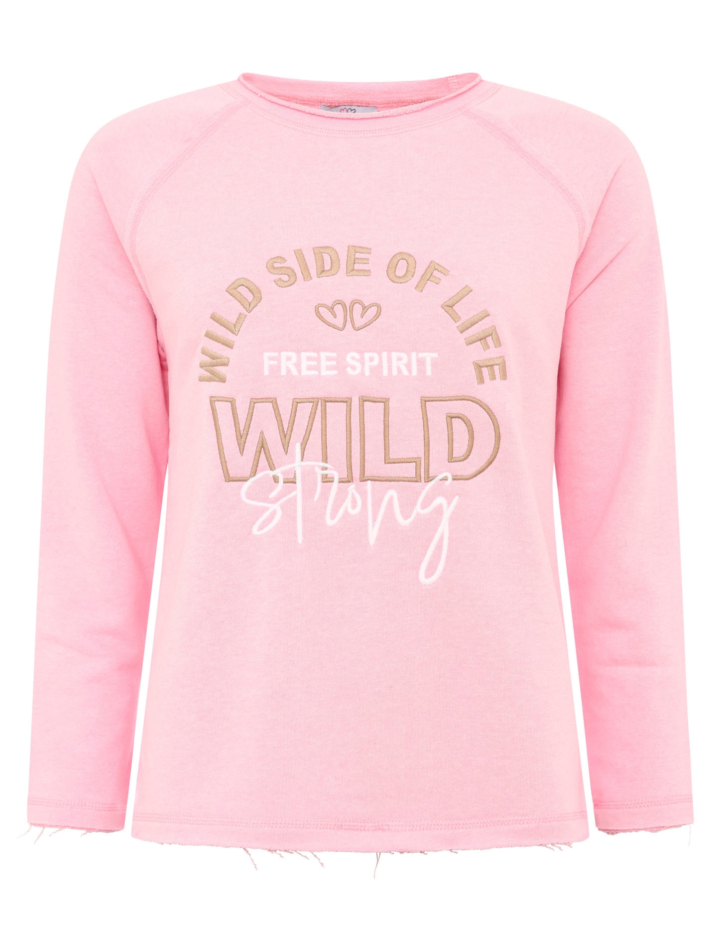 Zwillingsherz Sweatshirt »"Wild Side Of Life"«, mit Used-Look Kanten und farbiger Stickerei
