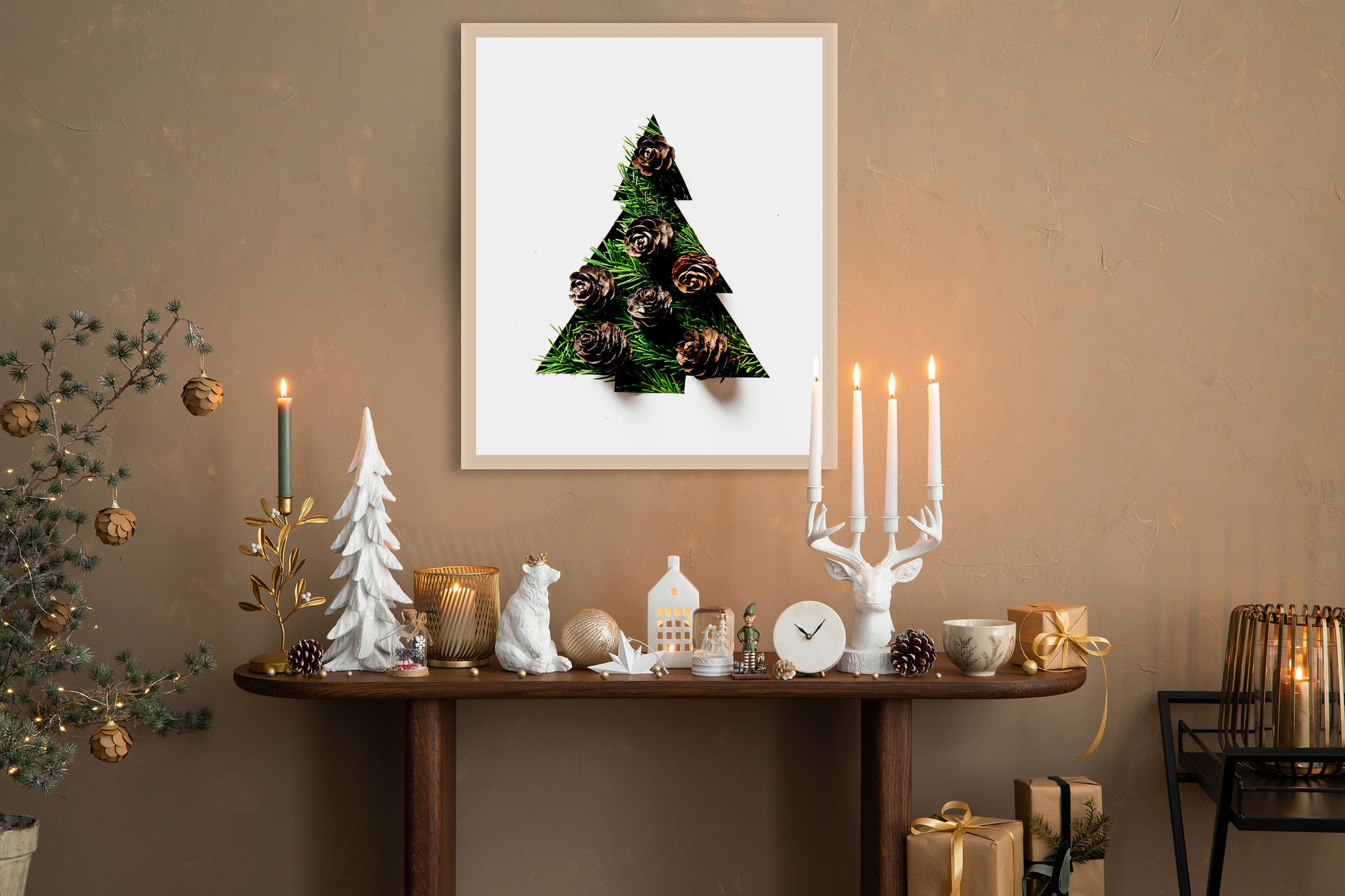 queence Bild mit Rahmen »Tannenbaum« Jahreszeiten   Natur   Tannenbaum   We günstig online kaufen