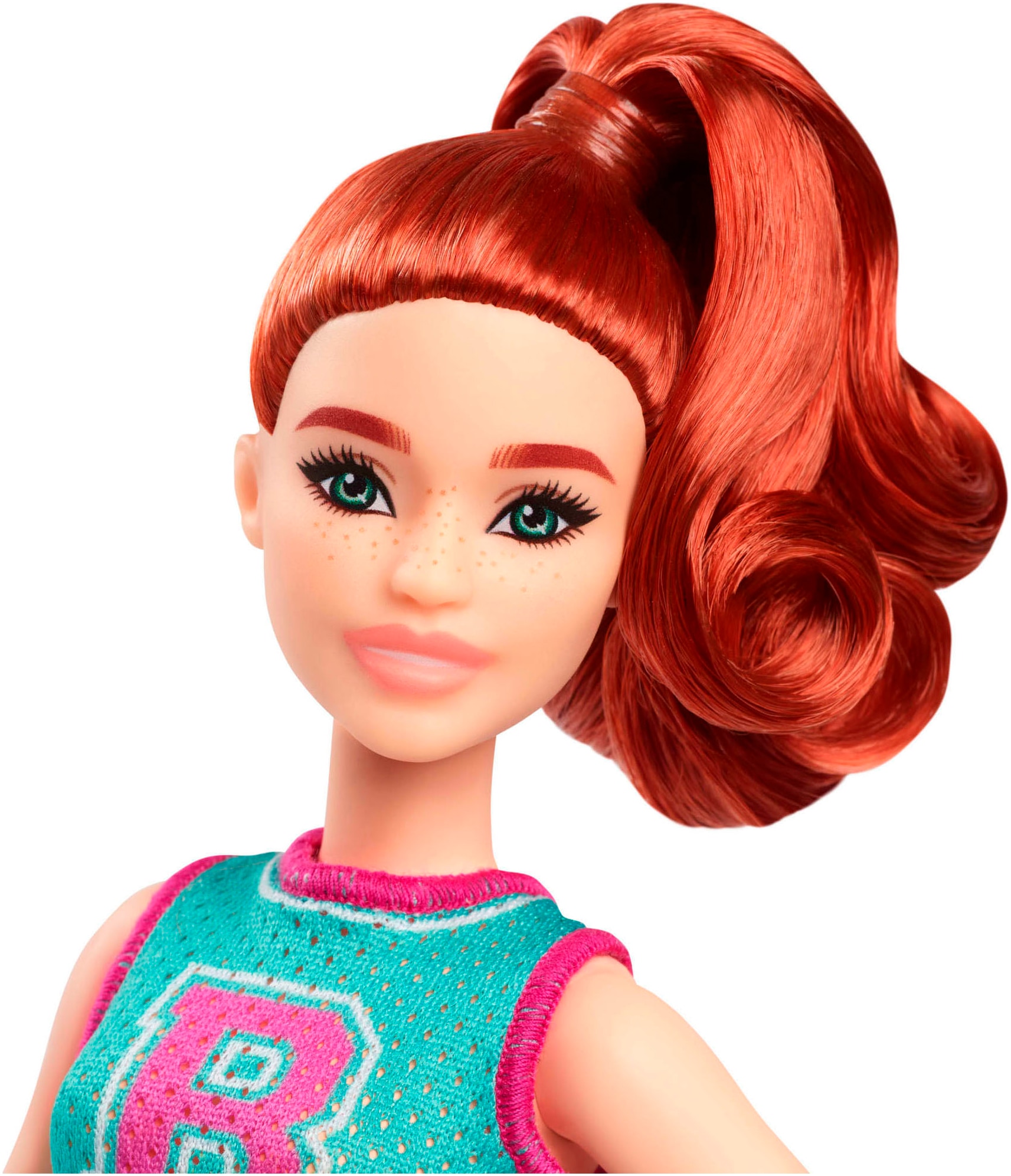 Barbie Anziehpuppe »Fashionistas, Nr. 232 mit Jersey-Oberteil, Faltenrock und rotem Haar«
