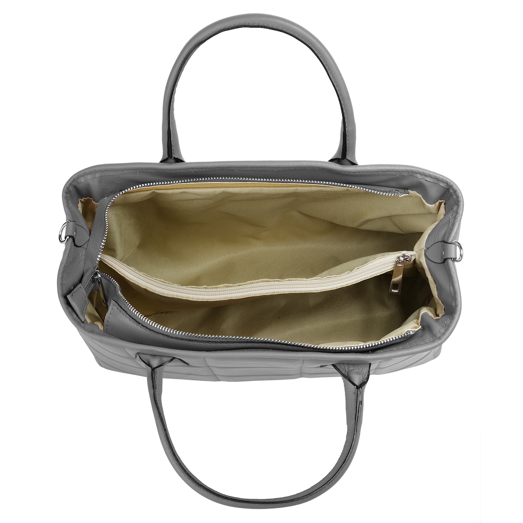 Cluty Henkeltasche, echt Leder, Made in Italy