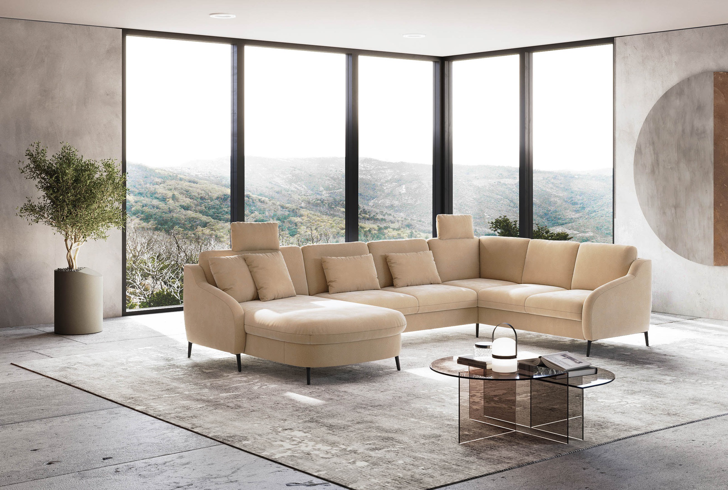 sit&more Wohnlandschaft »Soul U-Form«, wahlweise mit Bettfunktion und Bettkasten oder Schubkasten