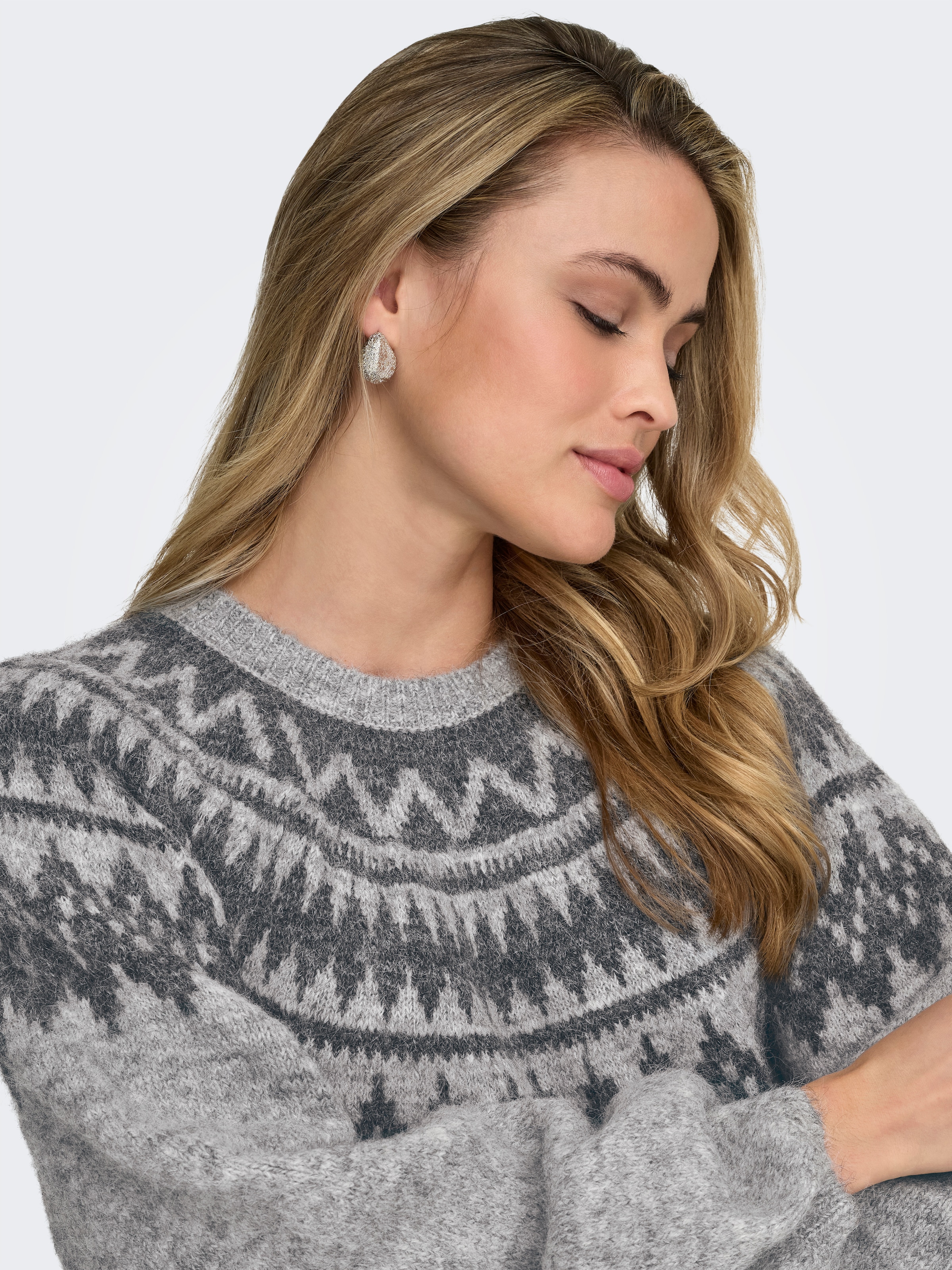 ONLY Strickpullover »ONLREYKJA LS O-NECK KNT« mit Wolle und Stretchanteil