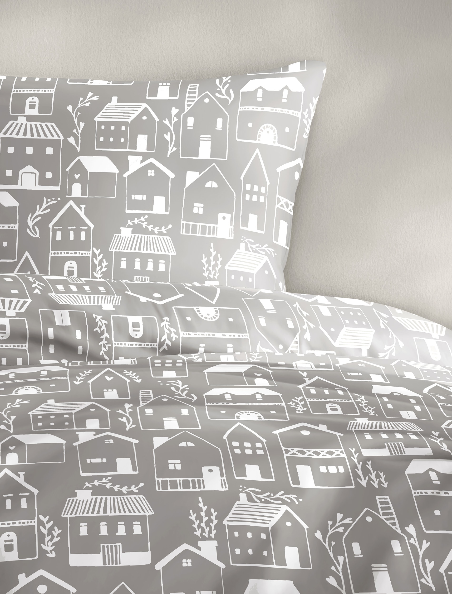 BIERBAUM Bettwäsche »4176« 2 Stk. tlg. Biber, 100 % Baumwolle, pflegeleicht, kuschelig weich