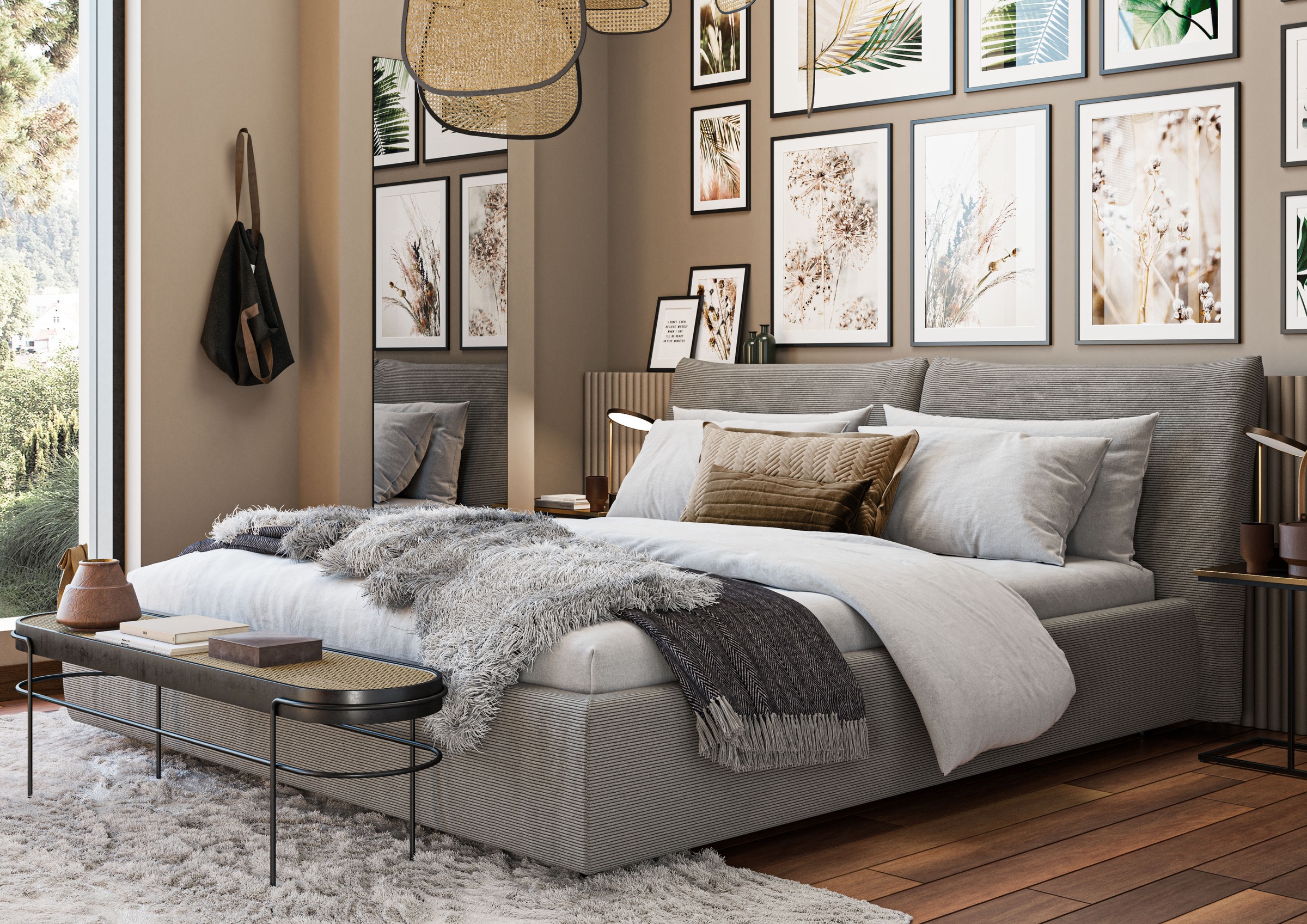 PLACES OF STYLE Polsterbett "Priora in 4 Breiten bis 200cm" auch in NaturLE günstig online kaufen