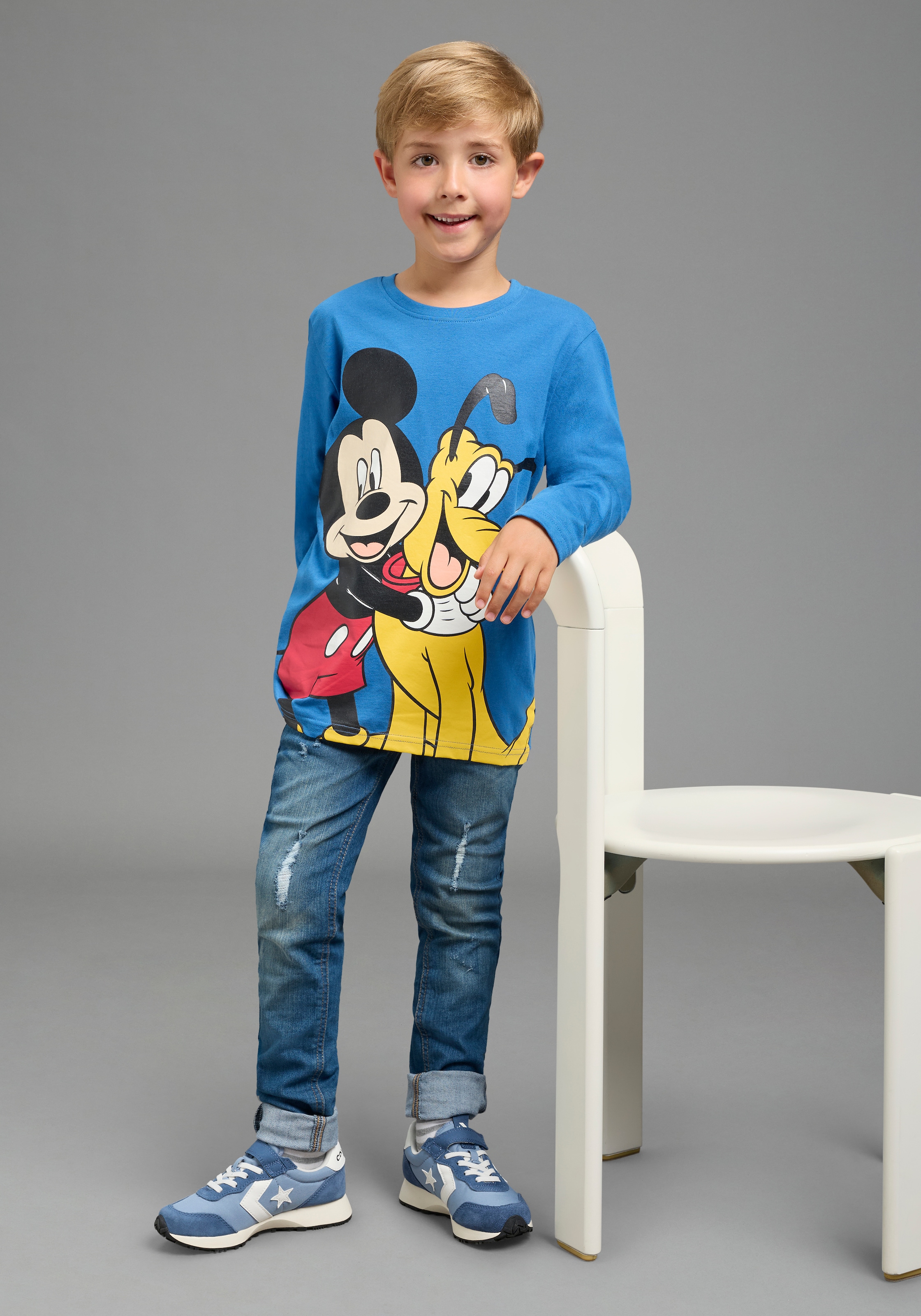 KIDSWORLD Langarmshirt »Mickey&Goofy Shirt, Disney« Disney-Shirt, Langarm, bedruckte Optik, für Kinder