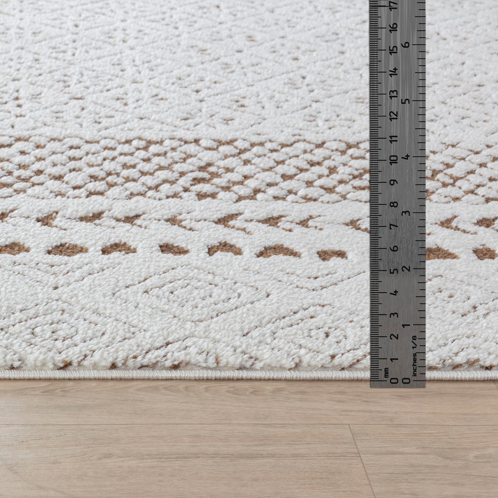 Livabliss Teppich »MONACO«, rechteckig, 14 mm Höhe, Skandinavischer Teppich, Kurzflor Boho-Wohnzimmerteppich