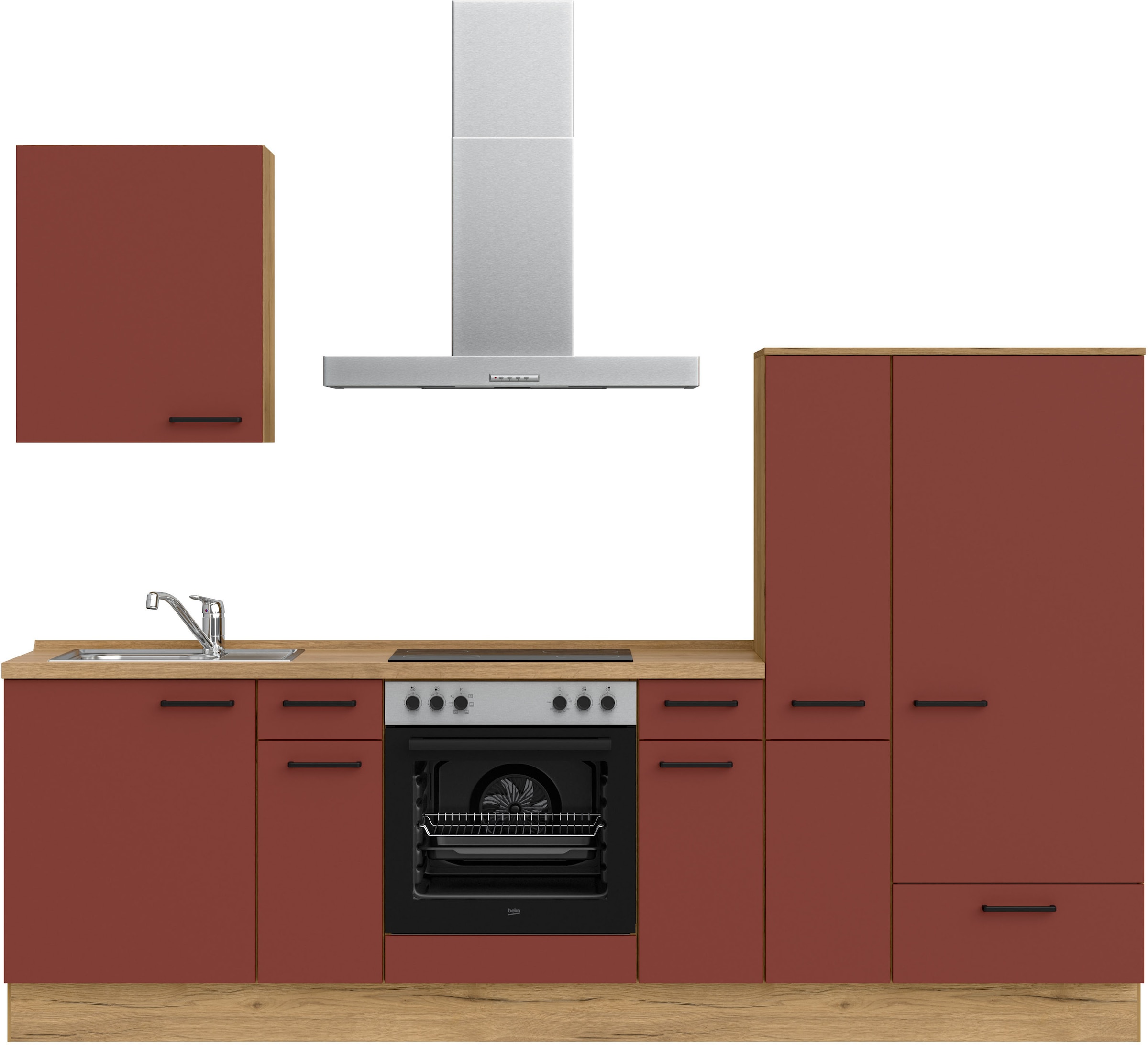 nobilia® Küchenzeile »"Easytouch I", NEU: individuell anpassbar mit gratis Profi-Beratung« vormontiert, Breite 270 cm, Ausrichtung wählbar, wahlw. mit E-Geräten