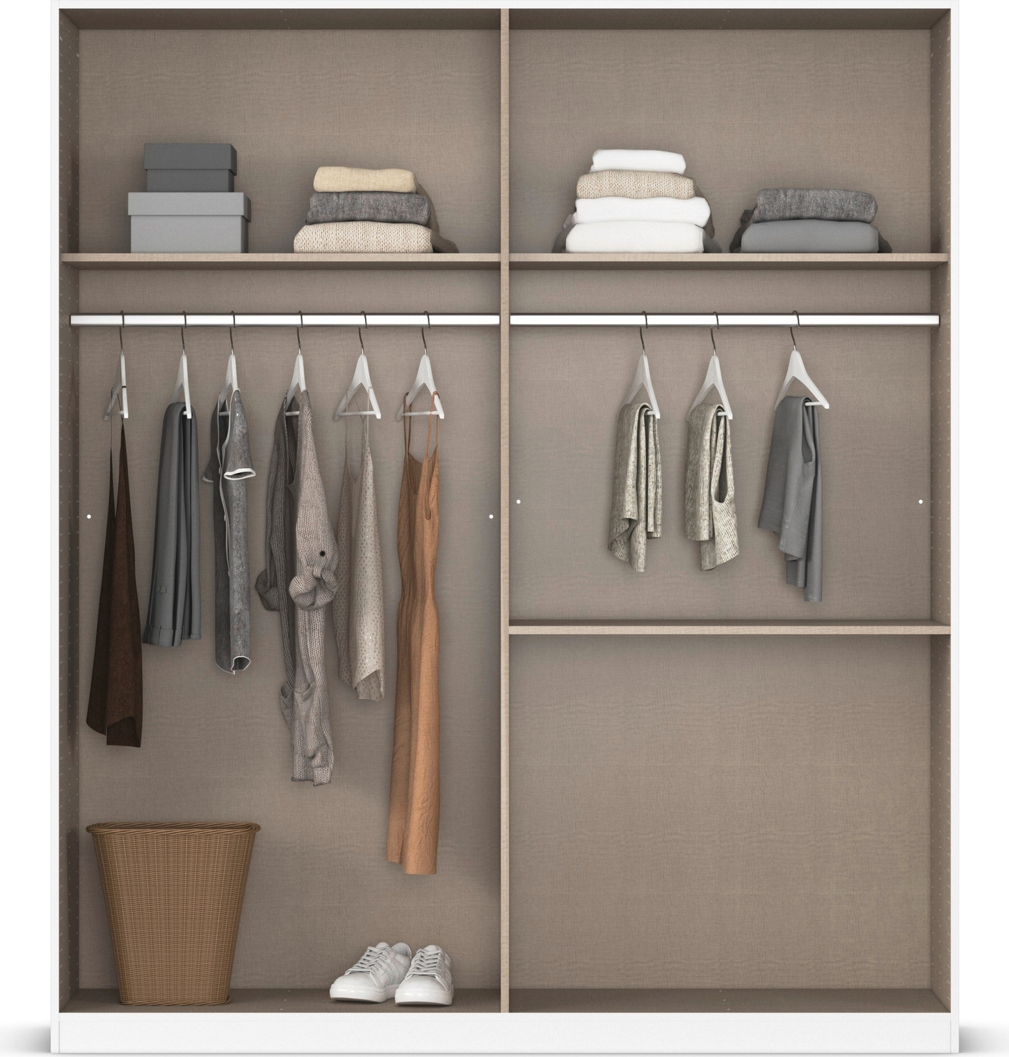 rauch Drehtürenschrank »Kleiderschrank Schrank Garderobe Schlafzimmerschrank PADUA«, voll aufgelegte Spiegeltüren, zwei große Schubladen MADE IN GERMANY