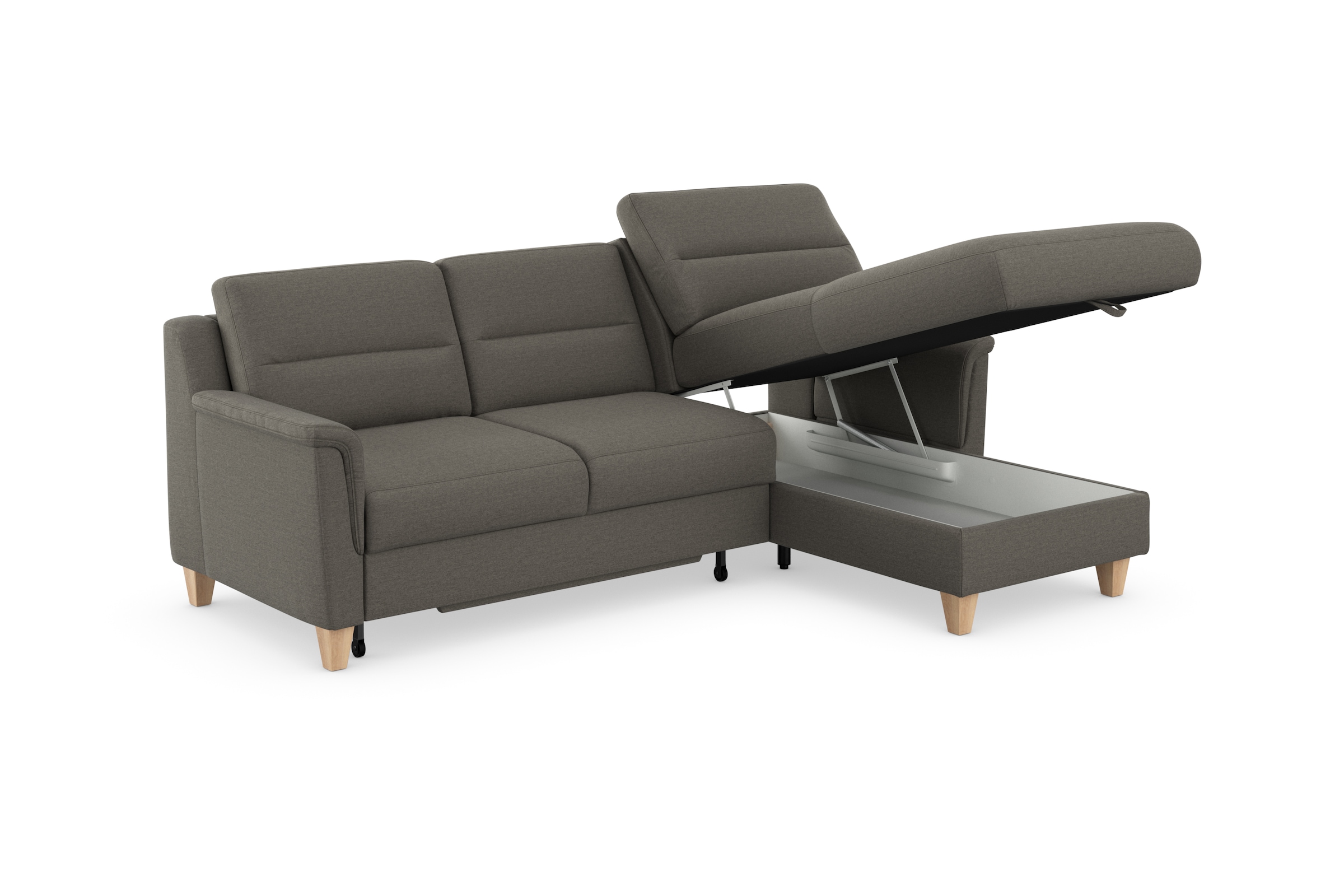 sit&more Ecksofa »Farö L-Form«, inklusive Federkern, wahlweise mit Bettfunktion und Bettkasten