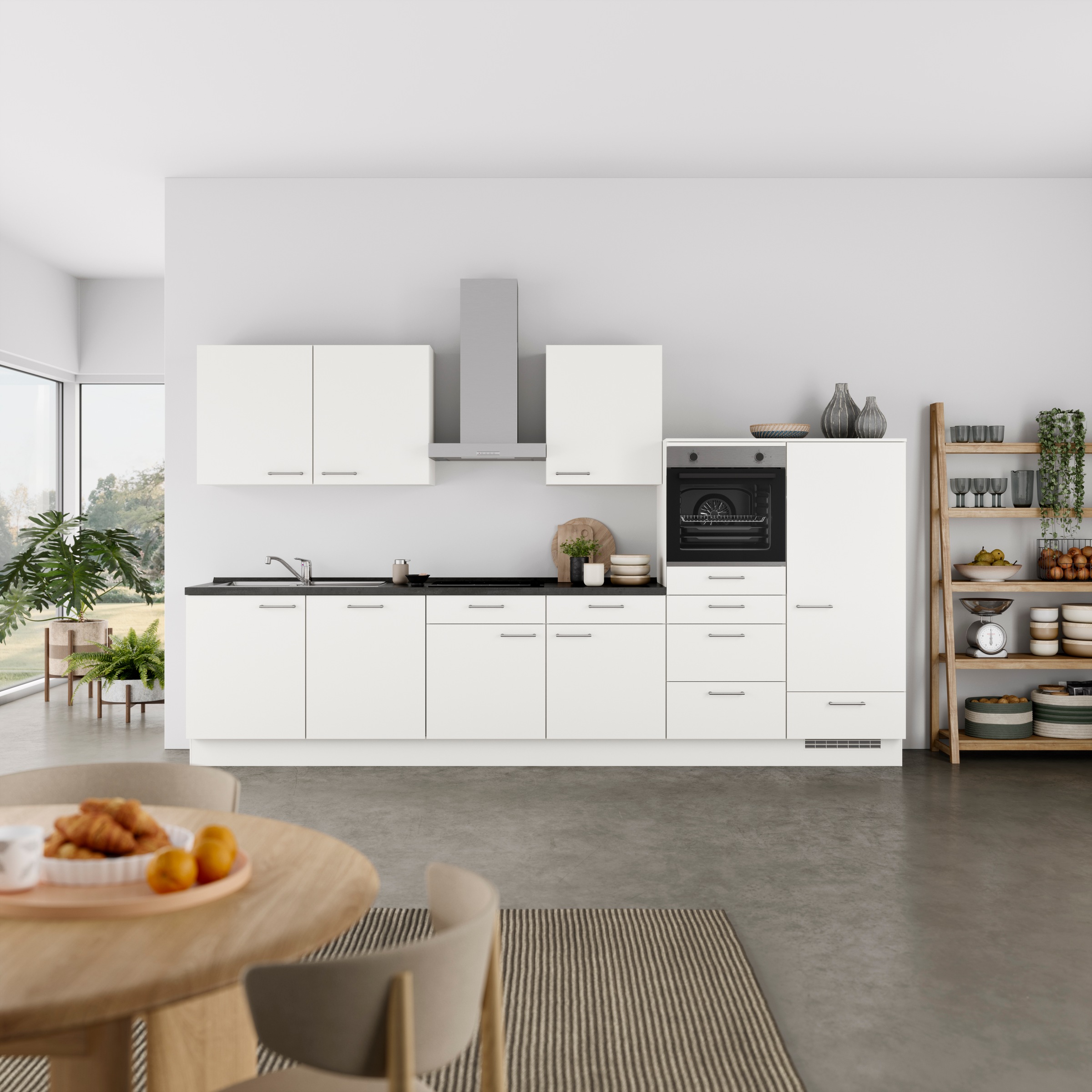 nobilia® Küchenzeile »"Laser I"«, vormontiert, Ausrichtung wählbar, Breite 360 cm, wahlw. mit E-Geräten